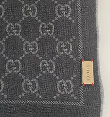 Gucci Grey Jacquard Pattern Knitted Scarf (RRP £360)
