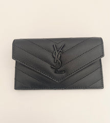 Saint Laurent Balck Cassandre Matalasse Flap Card Case (RRP £345)