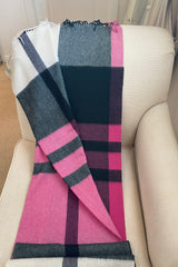 Mulberry Large Check Merino Wool Scarf (RRP £195)
