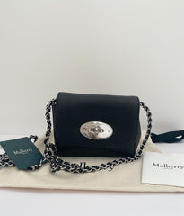 Mulberry Black Mini Lily With Silver Hardware