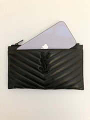 Saint Laurent Black Cassandre Pouch With Black Hardware (RRP £365)