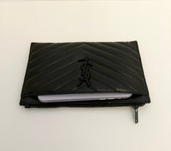 Saint Laurent Black Cassandre Pouch With Black Hardware (RRP £365)