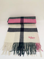 Mulberry Large Check Merino Wool Scarf (RRP £195)