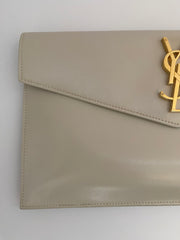Saint Laurent Blanc Vintage Uptown Clutch With Gold Hardware (RRP £460)