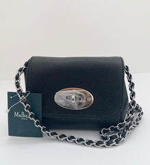 Mulberry Black Mini Lily With Silver Hardware