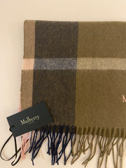 Mulberry Large Check Merino Wool Scarf (RRP £195)