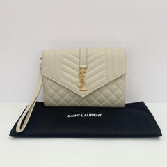 Saint Laurent Envelope Flap Pouch With Gold Hardware and Conversion Kit ( RRP £630 )