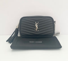 Saint Laurent Black Mini Lou Camera Bag With Silver Hardware (RRP £1185)