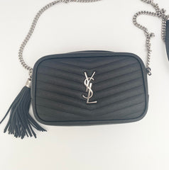 Saint Laurent Black Mini Lou Camera Bag With Silver Hardware (RRP £1185)