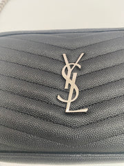 Saint Laurent Black Mini Lou Camera Bag With Silver Hardware (RRP £1185)