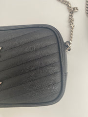 Saint Laurent Black Mini Lou Camera Bag With Silver Hardware (RRP £1185)