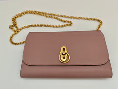 Mulberry Pink Amberly Pouch In Micro Classic Grain Leather