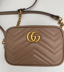 Gucci Dusty Pink Marmont Mini Crossbody Bag (RRP £1160)