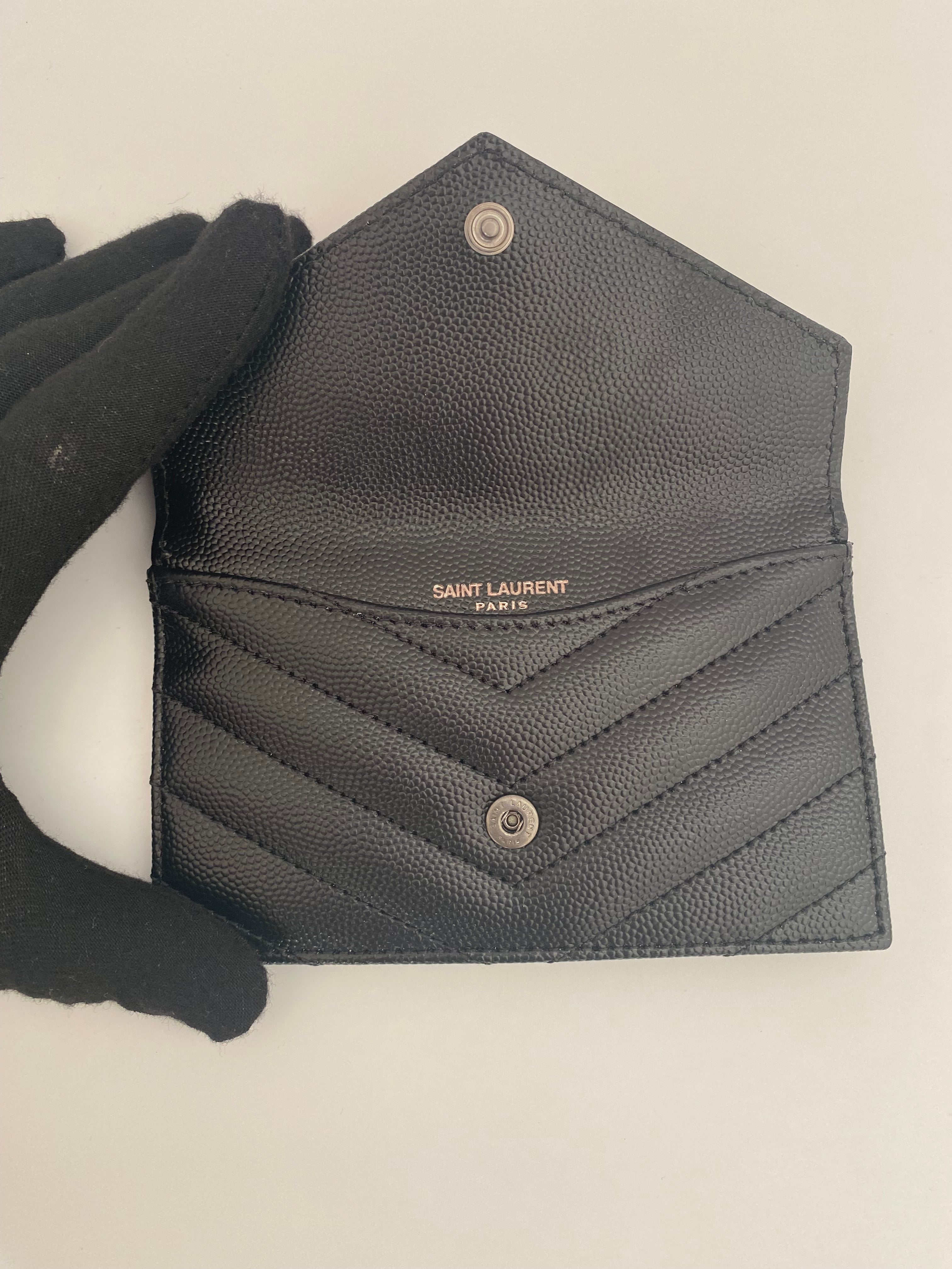 Saint Laurent Balck Cassandre Matalasse Flap Card Case (RRP £345)