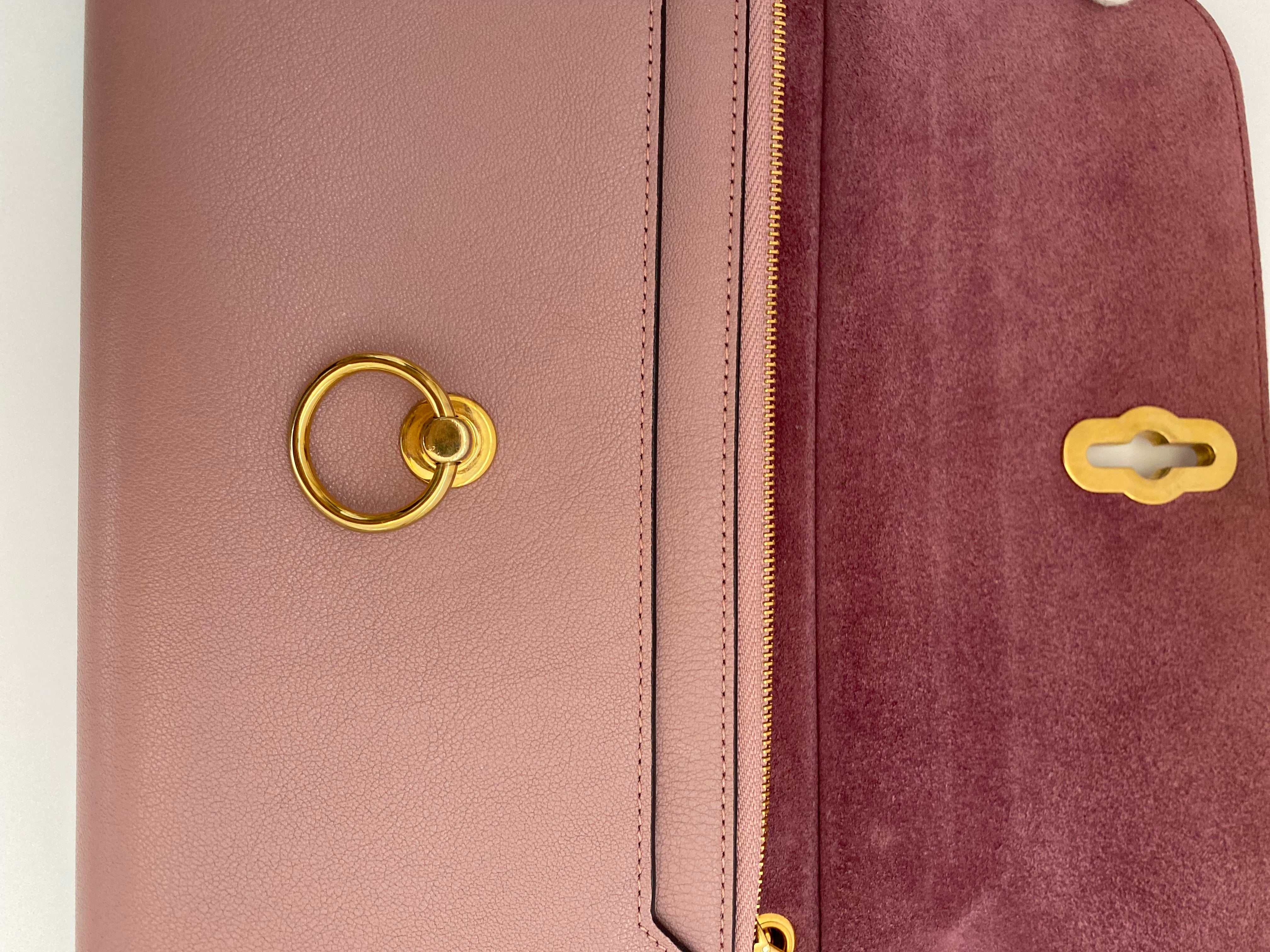 Mulberry Pink Amberly Pouch In Micro Classic Grain Leather