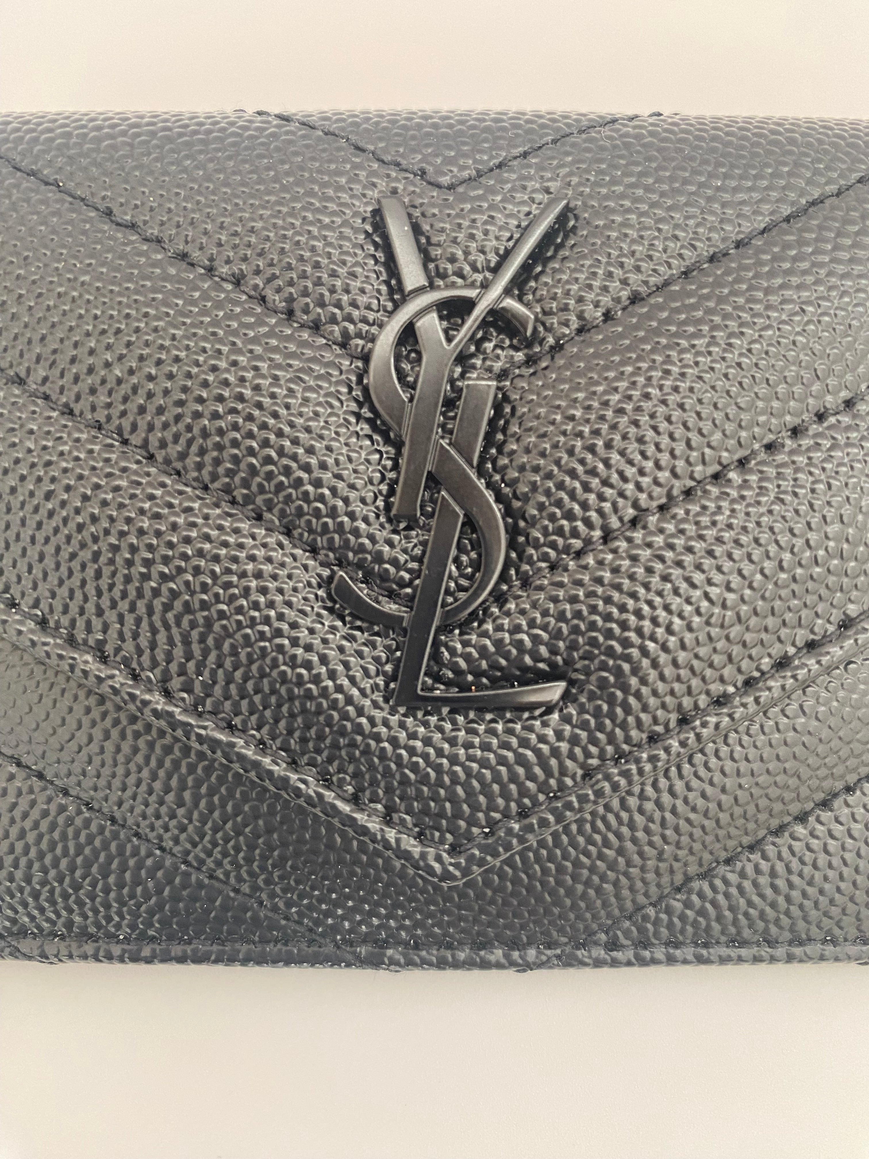 Saint Laurent Balck Cassandre Matalasse Flap Card Case (RRP £345)
