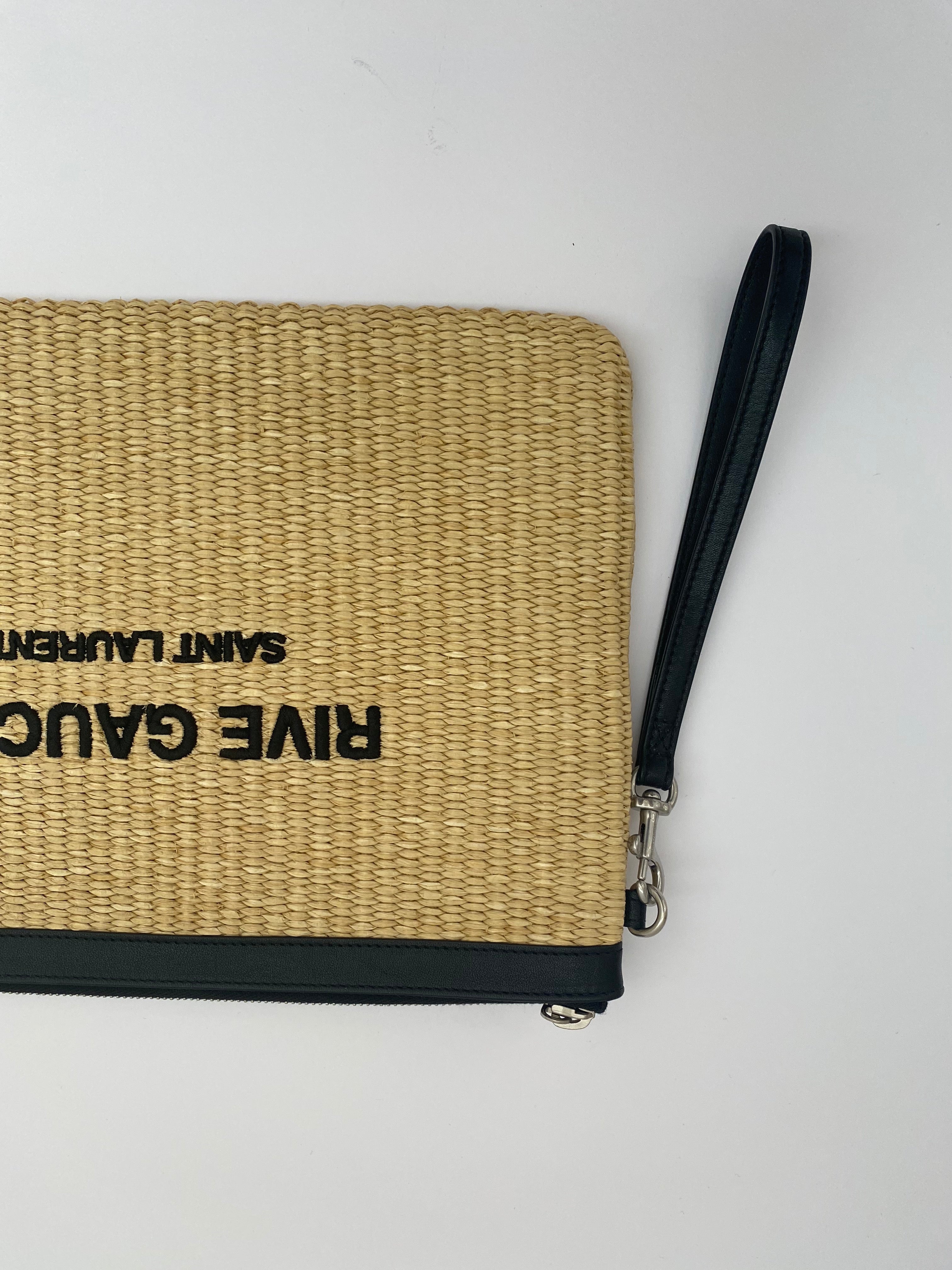 Saint Laurent Raffia Rive Gauche Pouch (RRP £550.00)