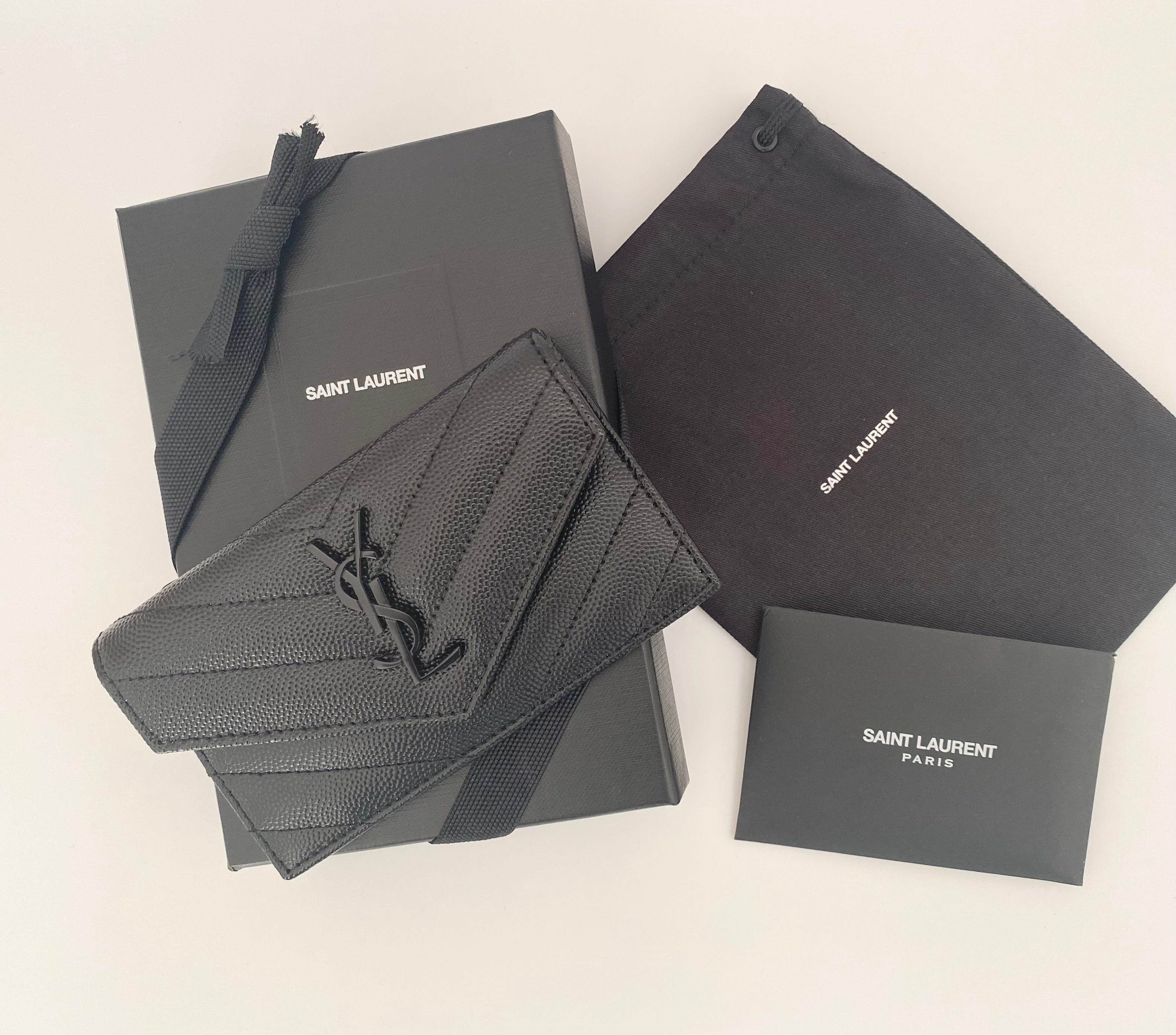 Saint Laurent Balck Cassandre Matalasse Flap Card Case (RRP £345)