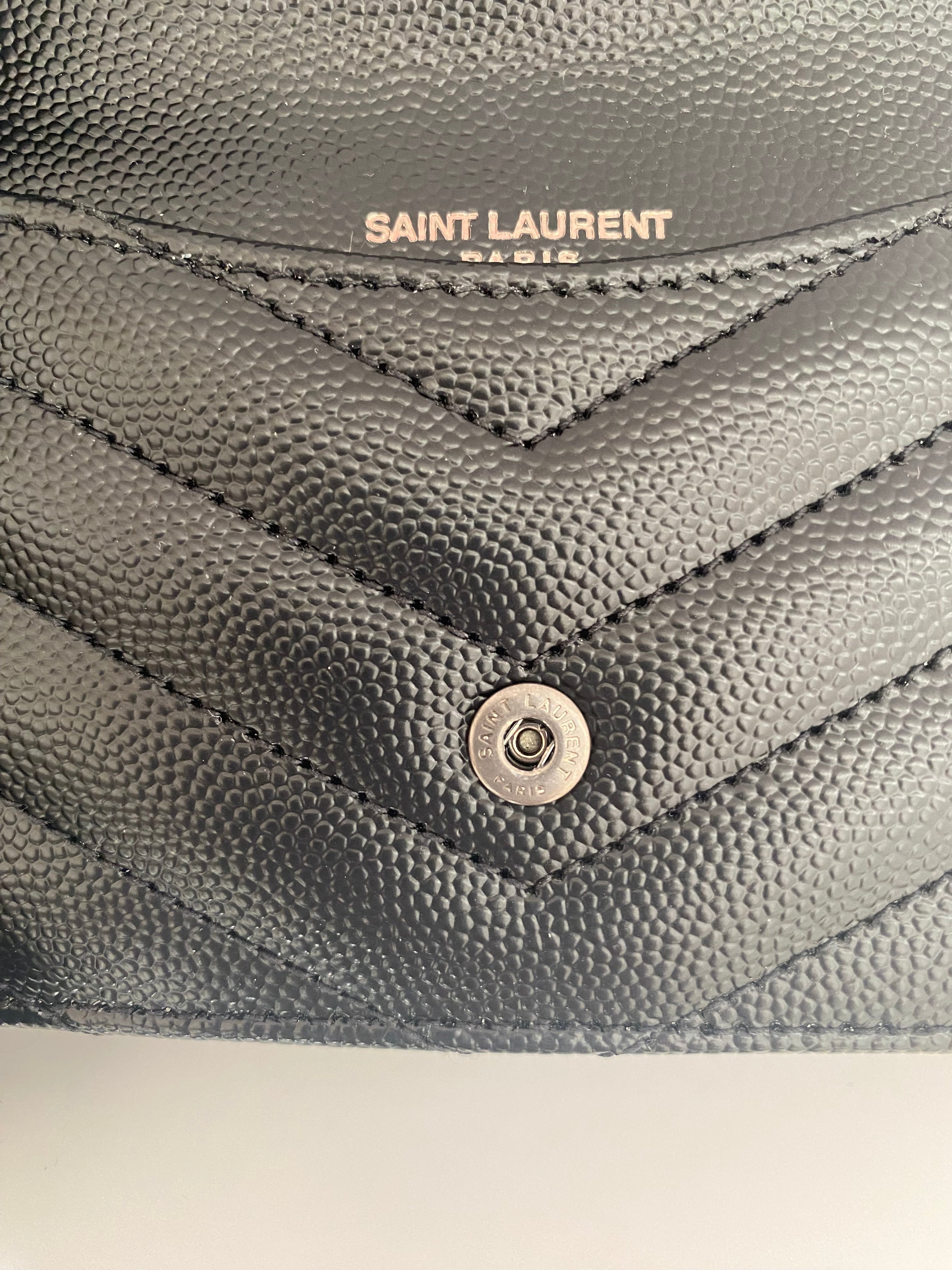 Saint Laurent Balck Cassandre Matalasse Flap Card Case (RRP £345)