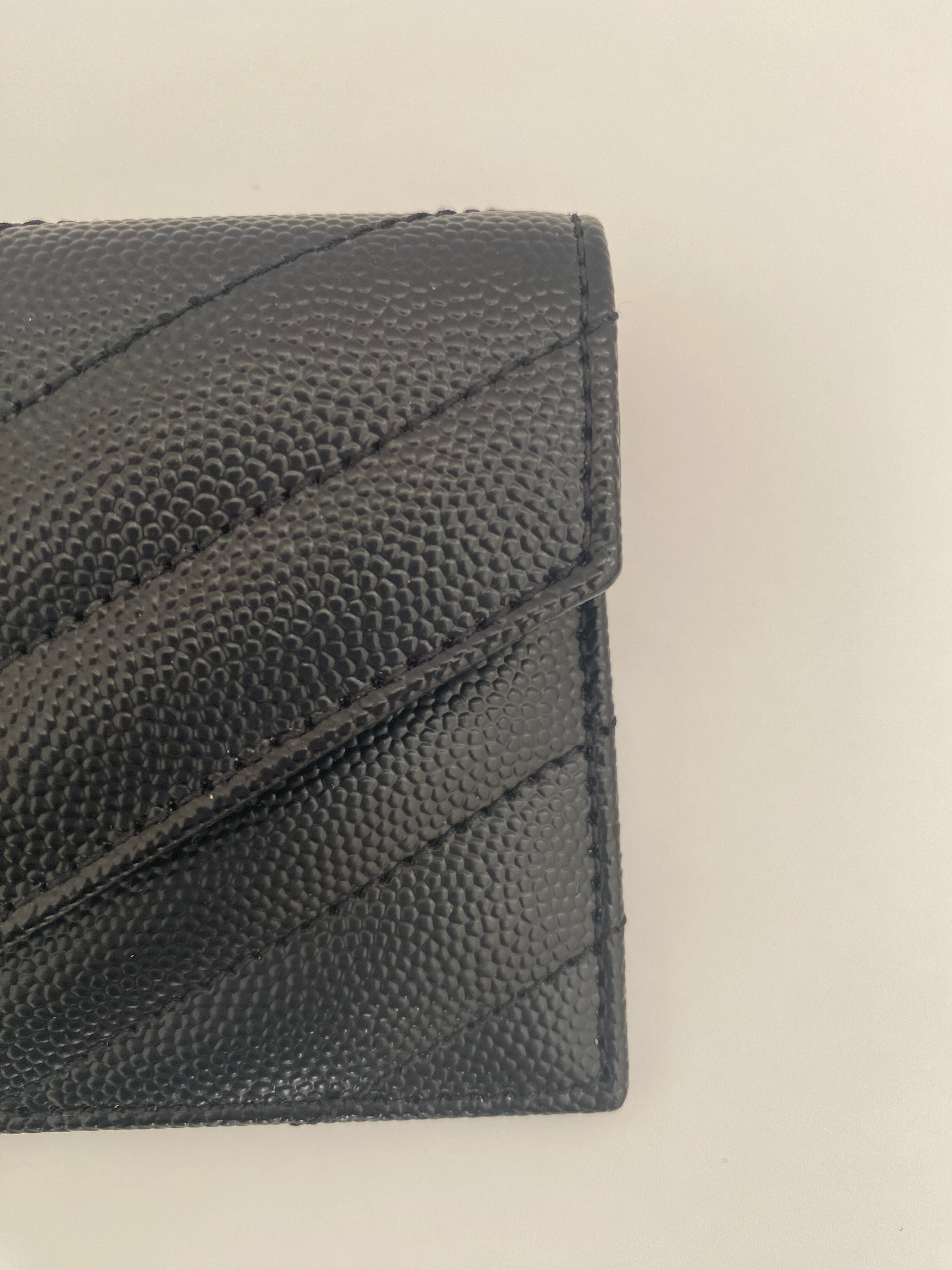 Saint Laurent Balck Cassandre Matalasse Flap Card Case (RRP £345)