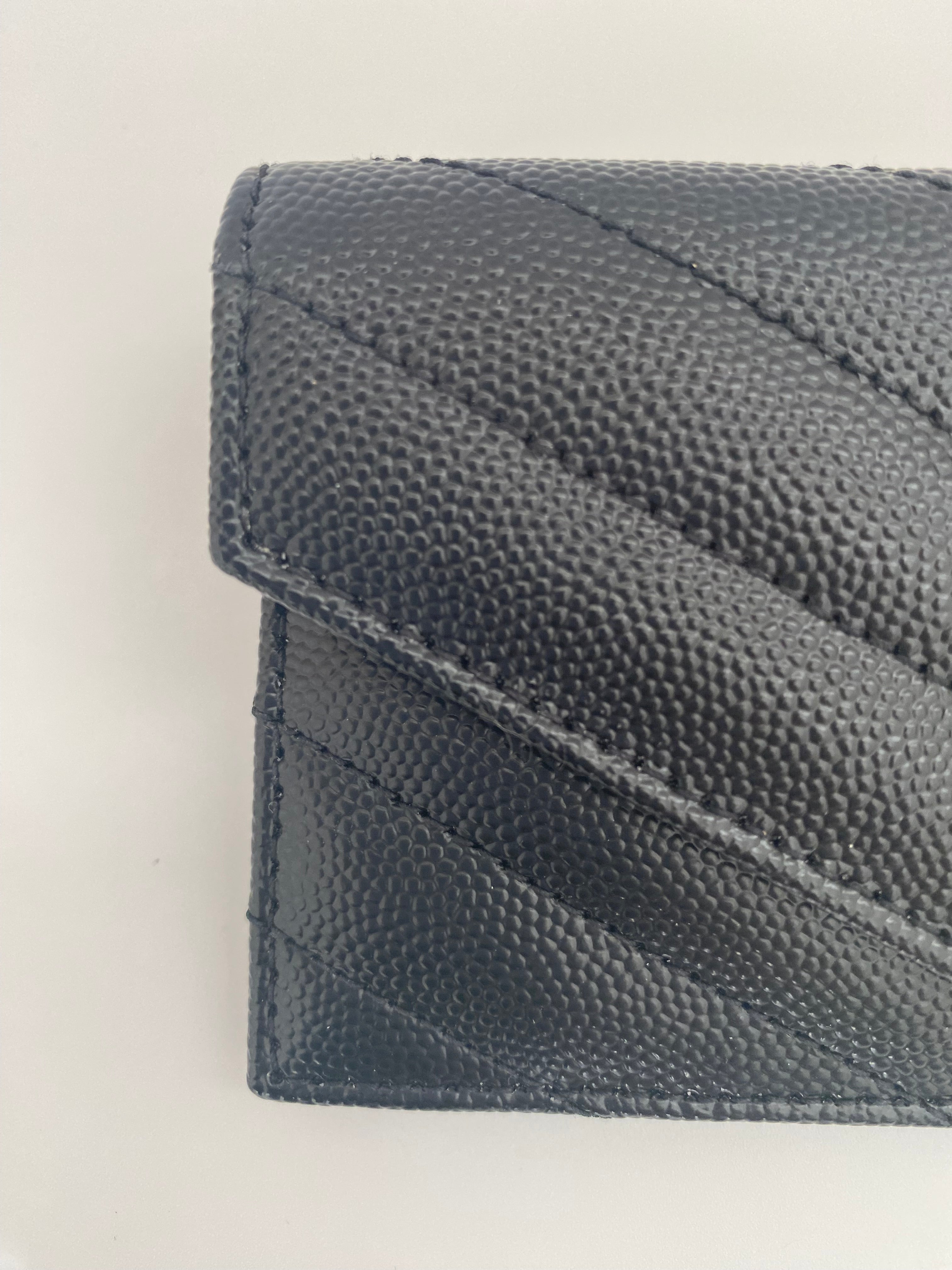 Saint Laurent Balck Cassandre Matalasse Flap Card Case (RRP £345)