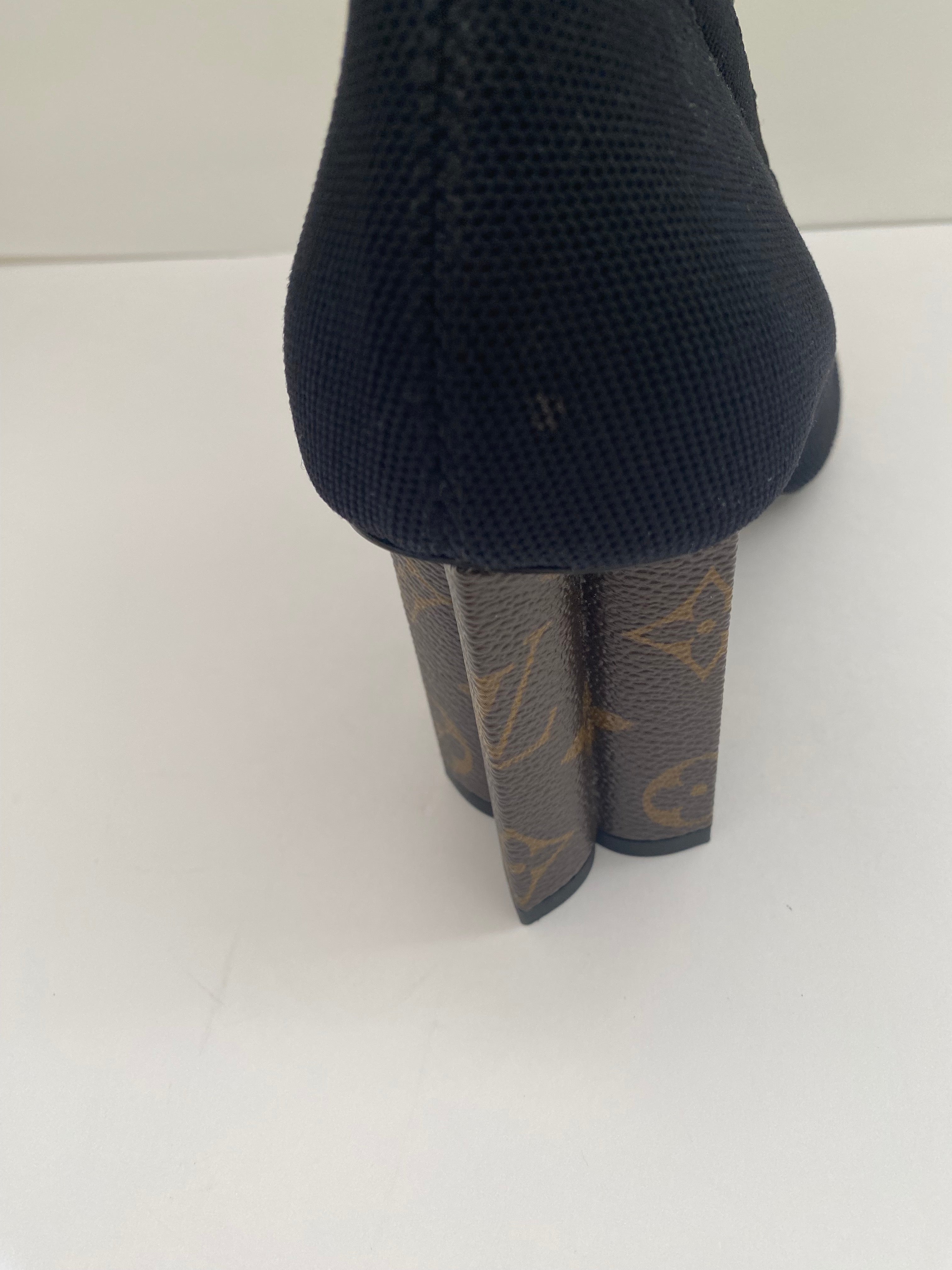 Louis Vuitton Black/Monogram Silhouette Ankle Boots