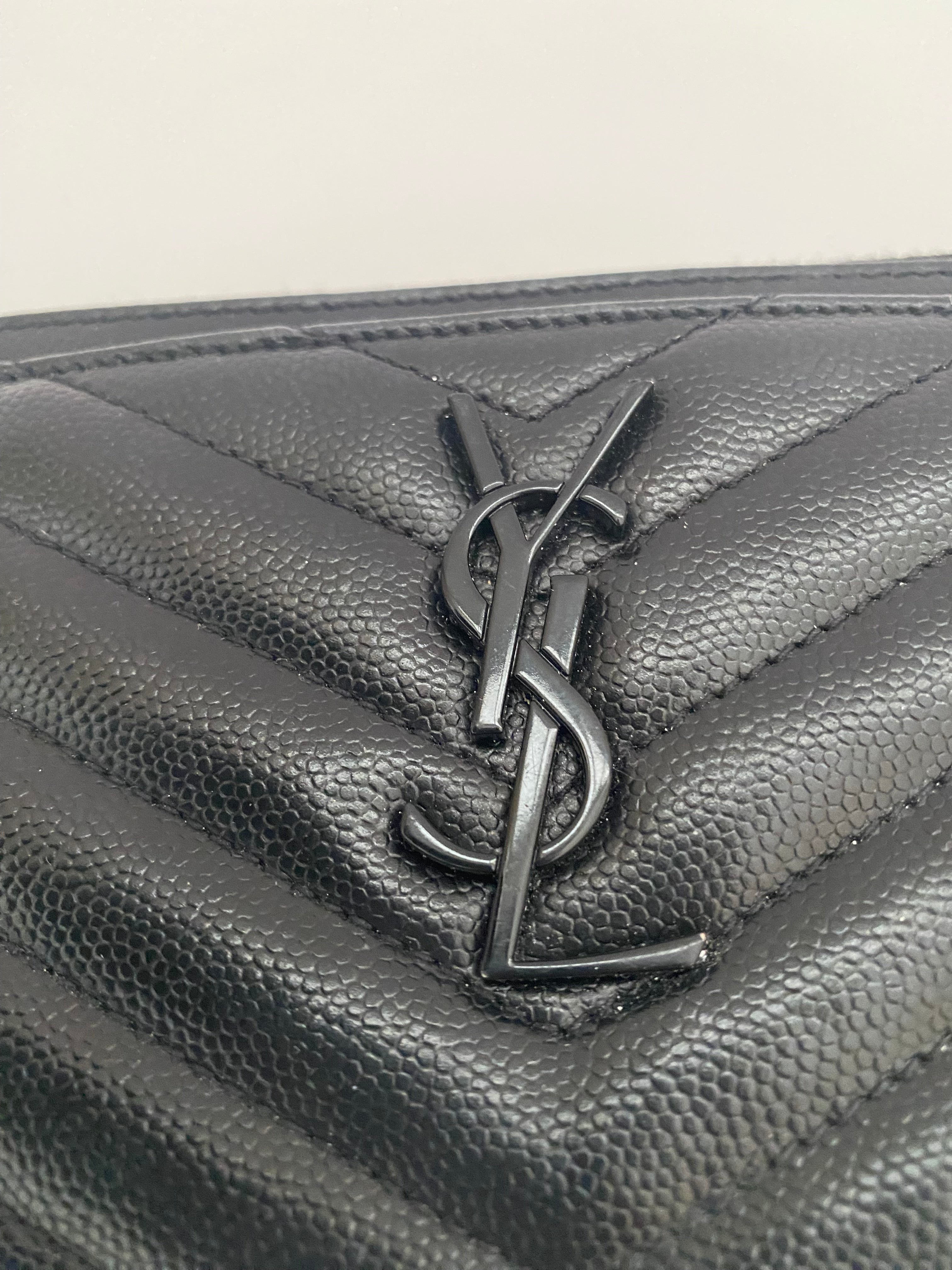 Saint Laurent Black Cassandre Pouch With Black Hardware (RRP £365)