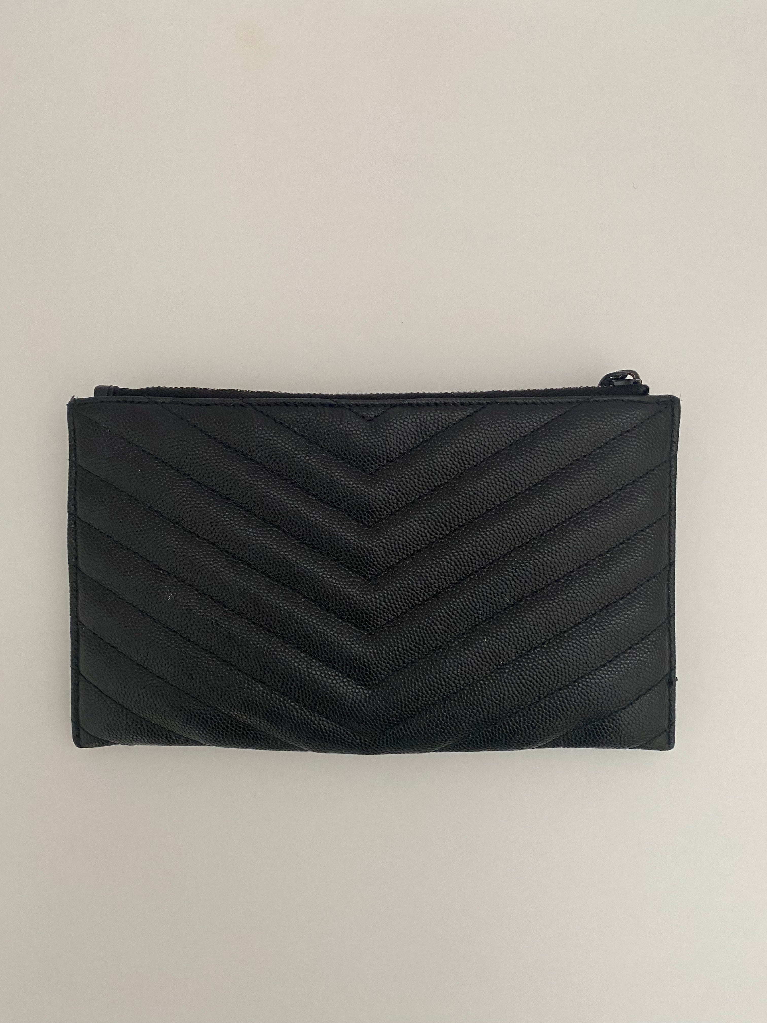 Saint Laurent Black Cassandre Pouch With Black Hardware (RRP £365)