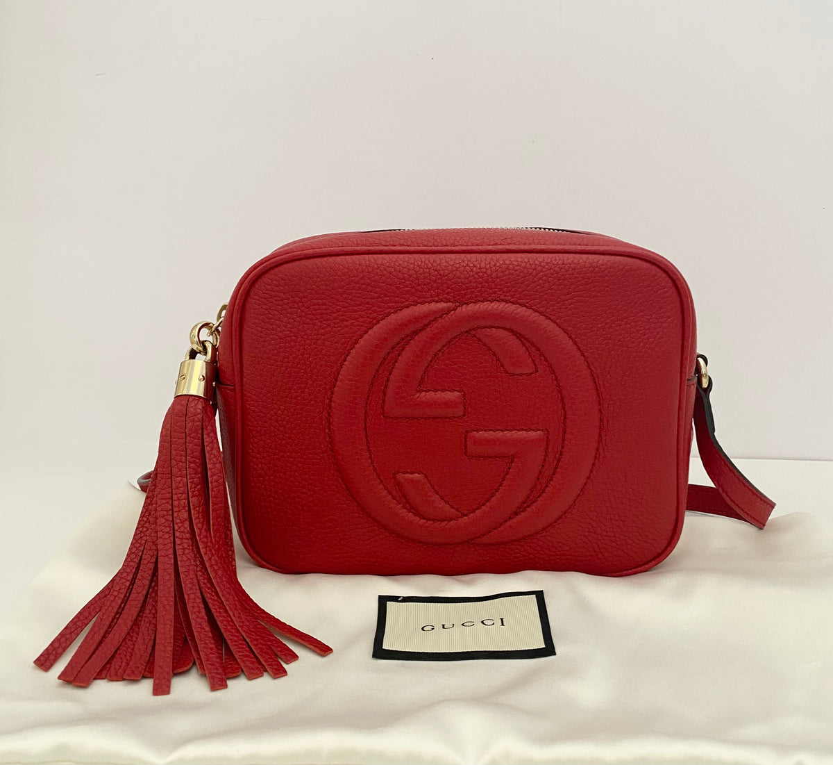 Gucci Soho Disco In Red Pebbled Leather