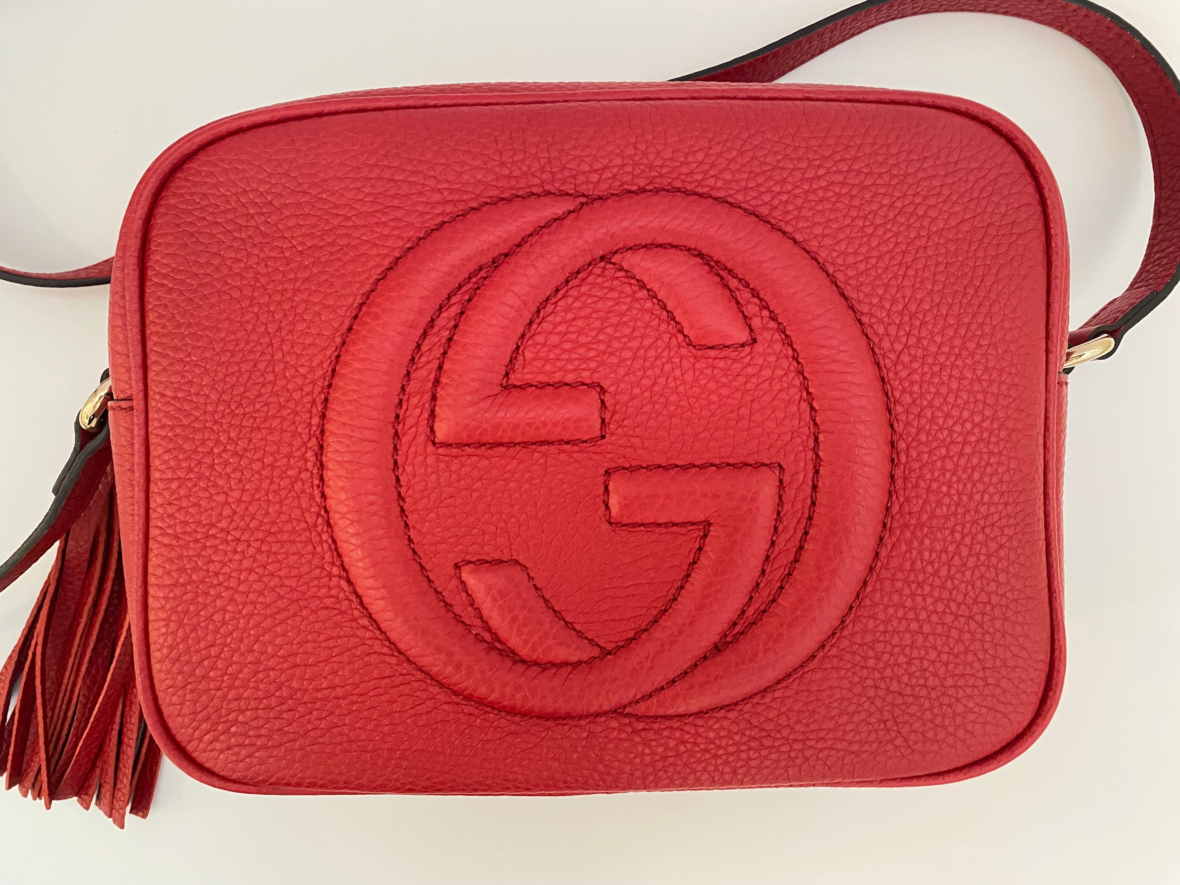 Gucci Soho Disco In Red Pebbled Leather