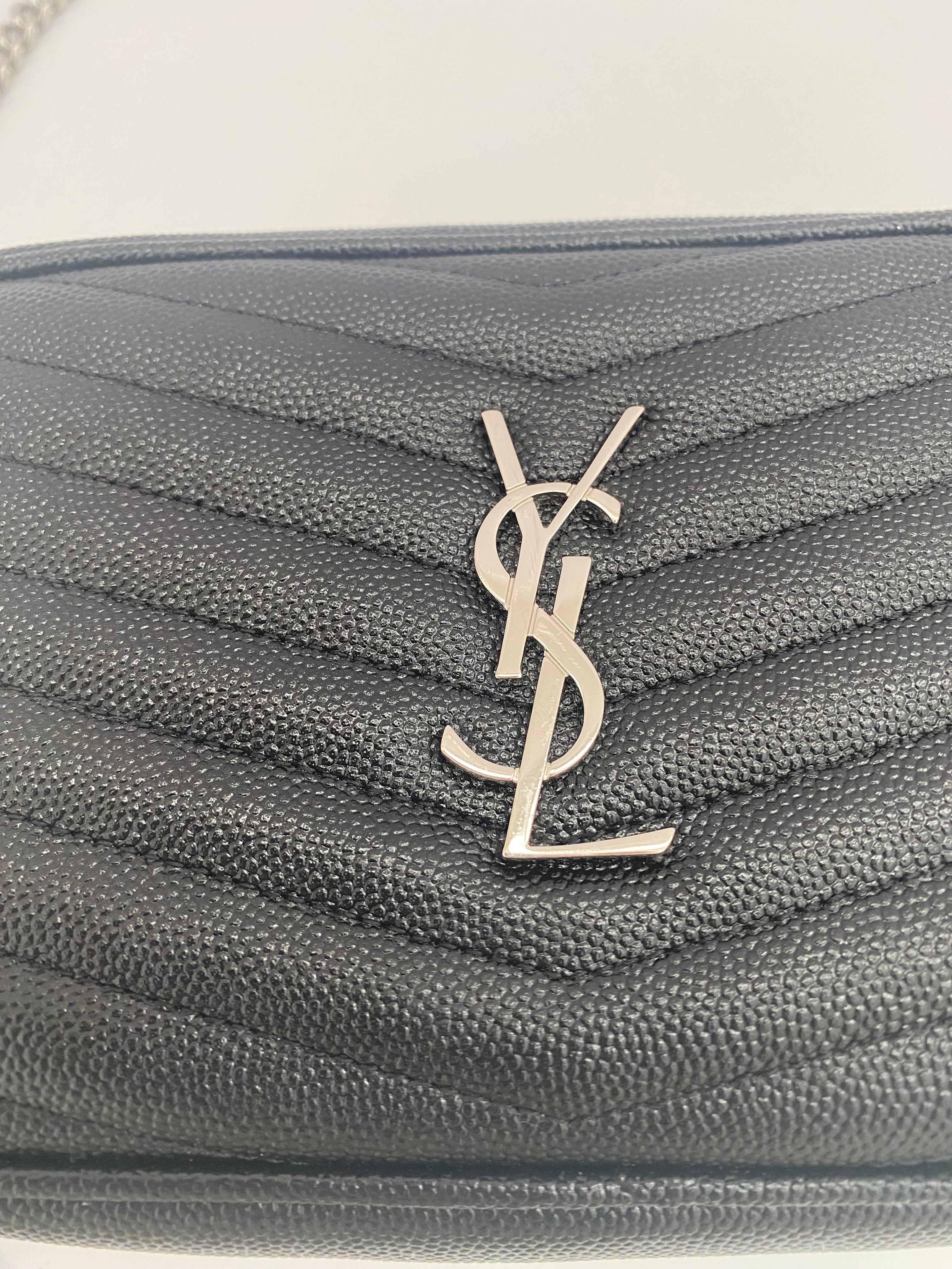 Saint Laurent Black Mini Lou Camera Bag With Silver Hardware (RRP £1185)