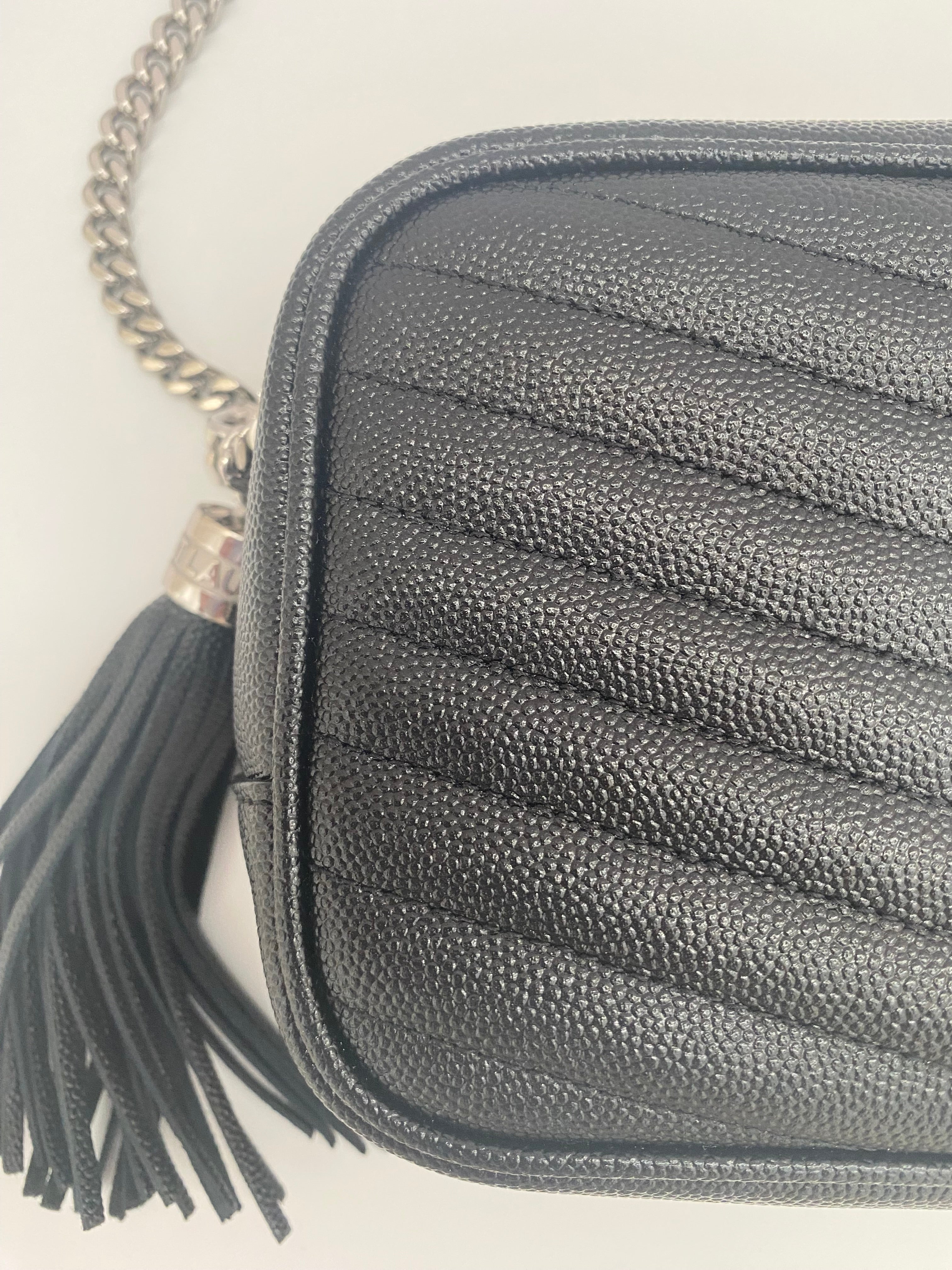 Saint Laurent Black Mini Lou Camera Bag With Silver Hardware (RRP £1185)