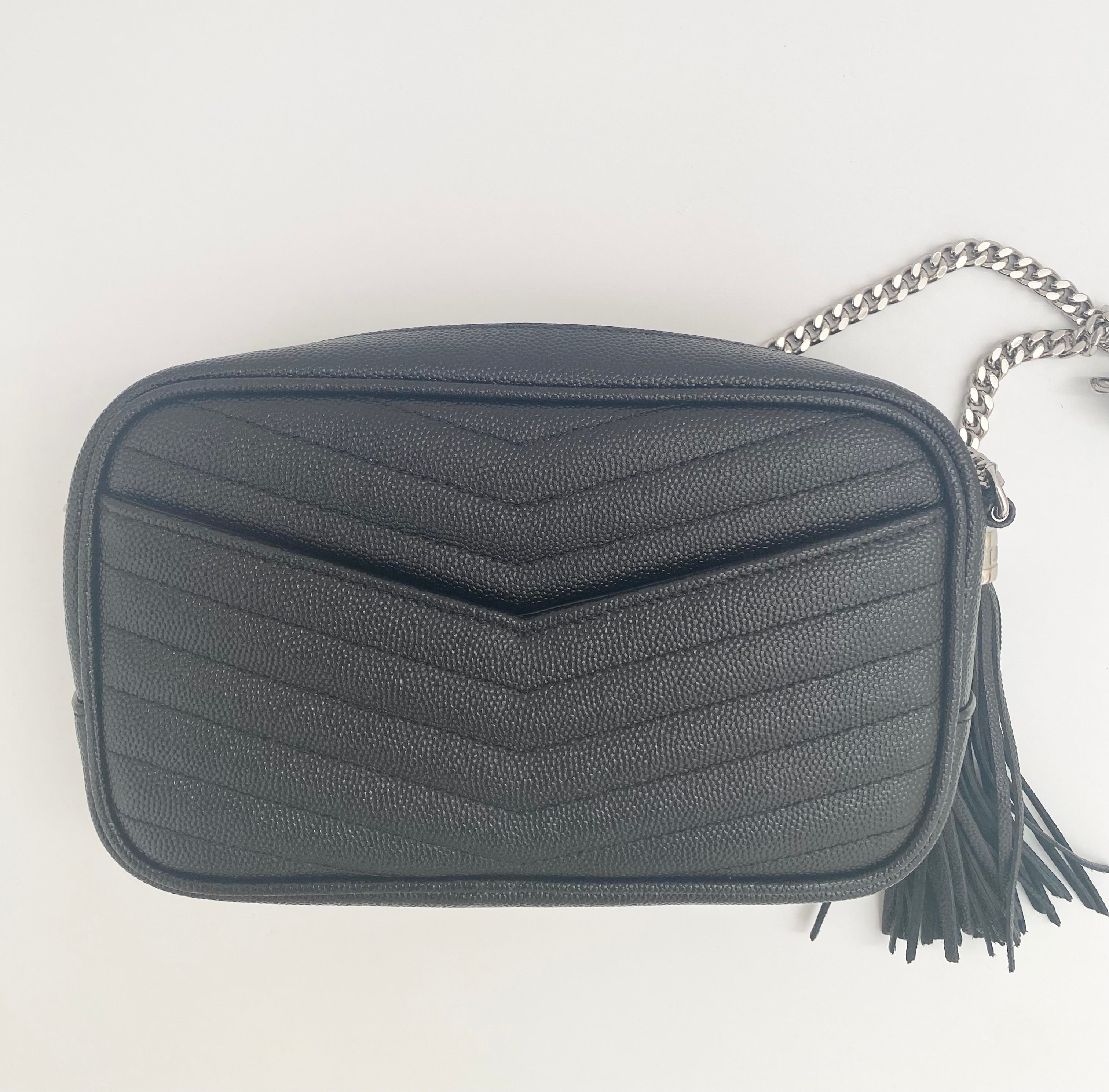 Saint Laurent Black Mini Lou Camera Bag With Silver Hardware (RRP £1185)