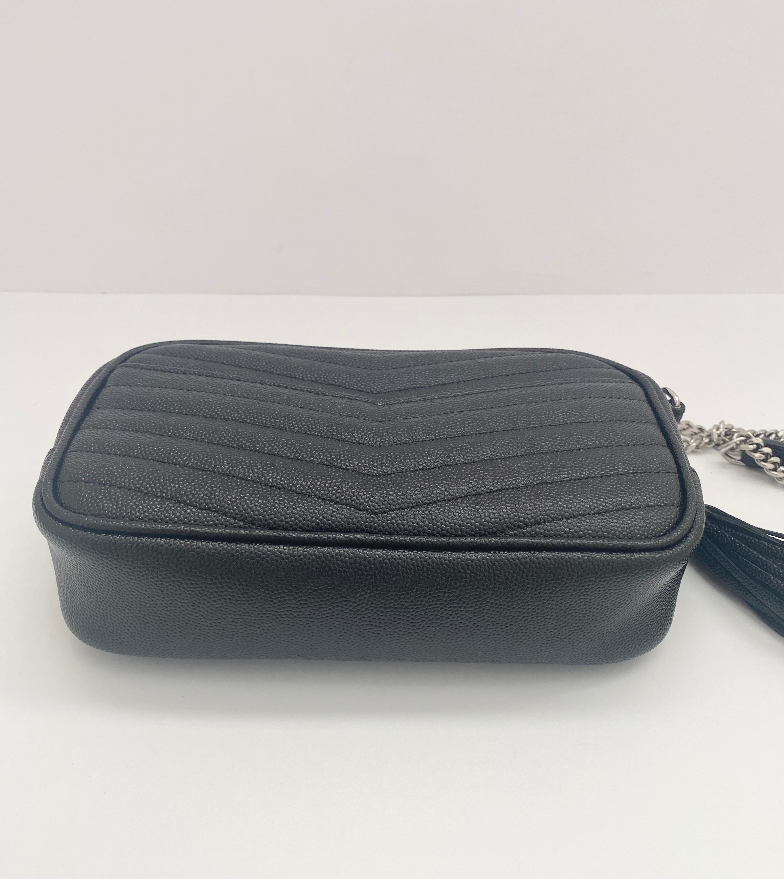 Saint Laurent Black Mini Lou Camera Bag With Silver Hardware (RRP £1185)