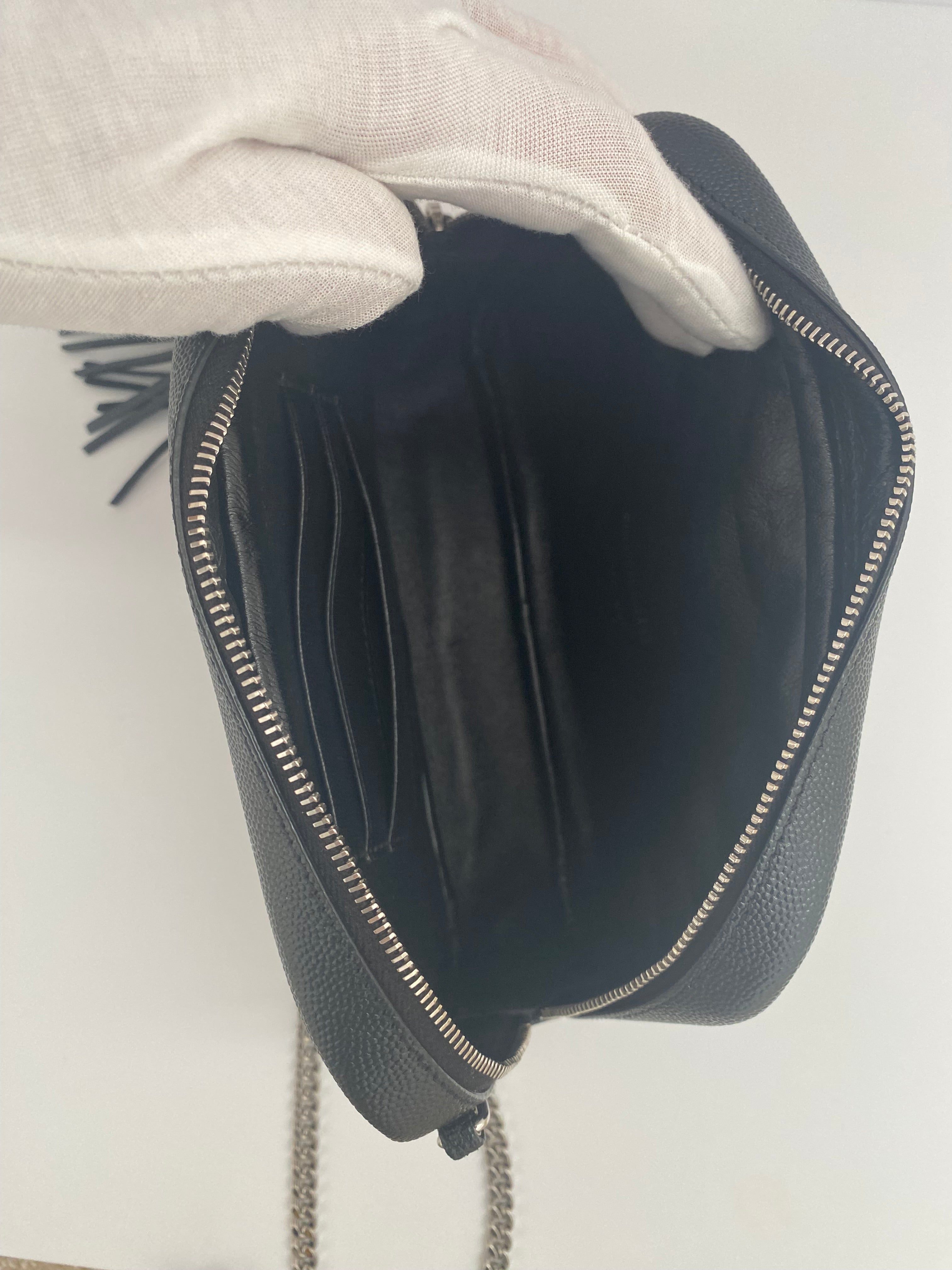 Saint Laurent Black Mini Lou Camera Bag With Silver Hardware (RRP £1185)
