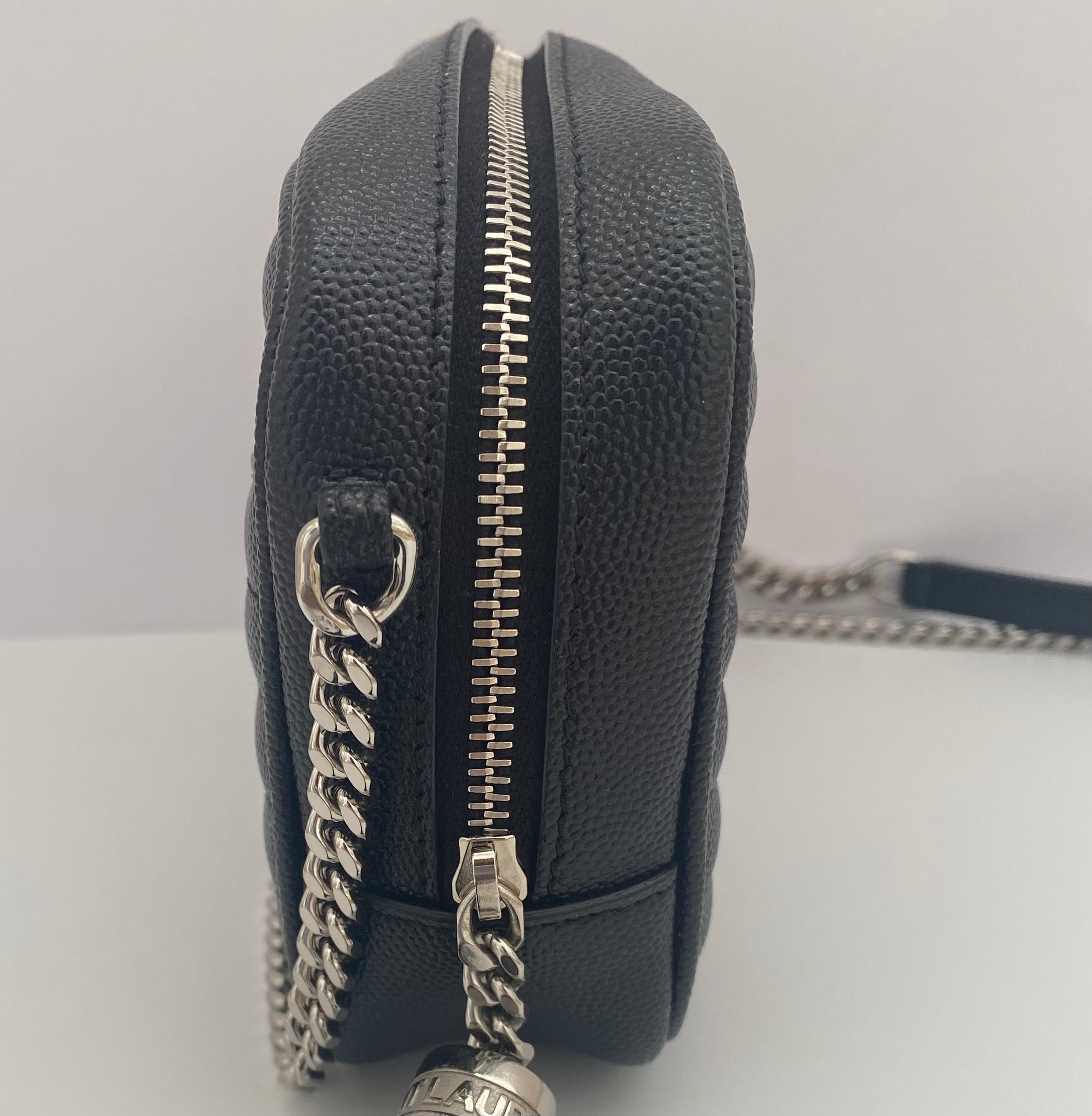 Saint Laurent Black Mini Lou Camera Bag With Silver Hardware (RRP £1185)