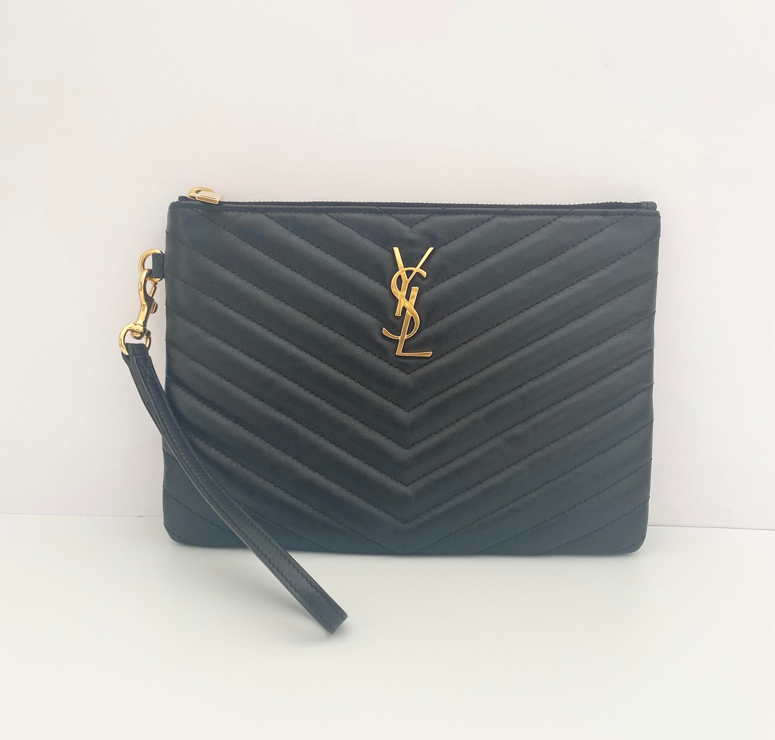 Saint Laurent Black Monogram Clutch Pouch  ( RRP £530 )