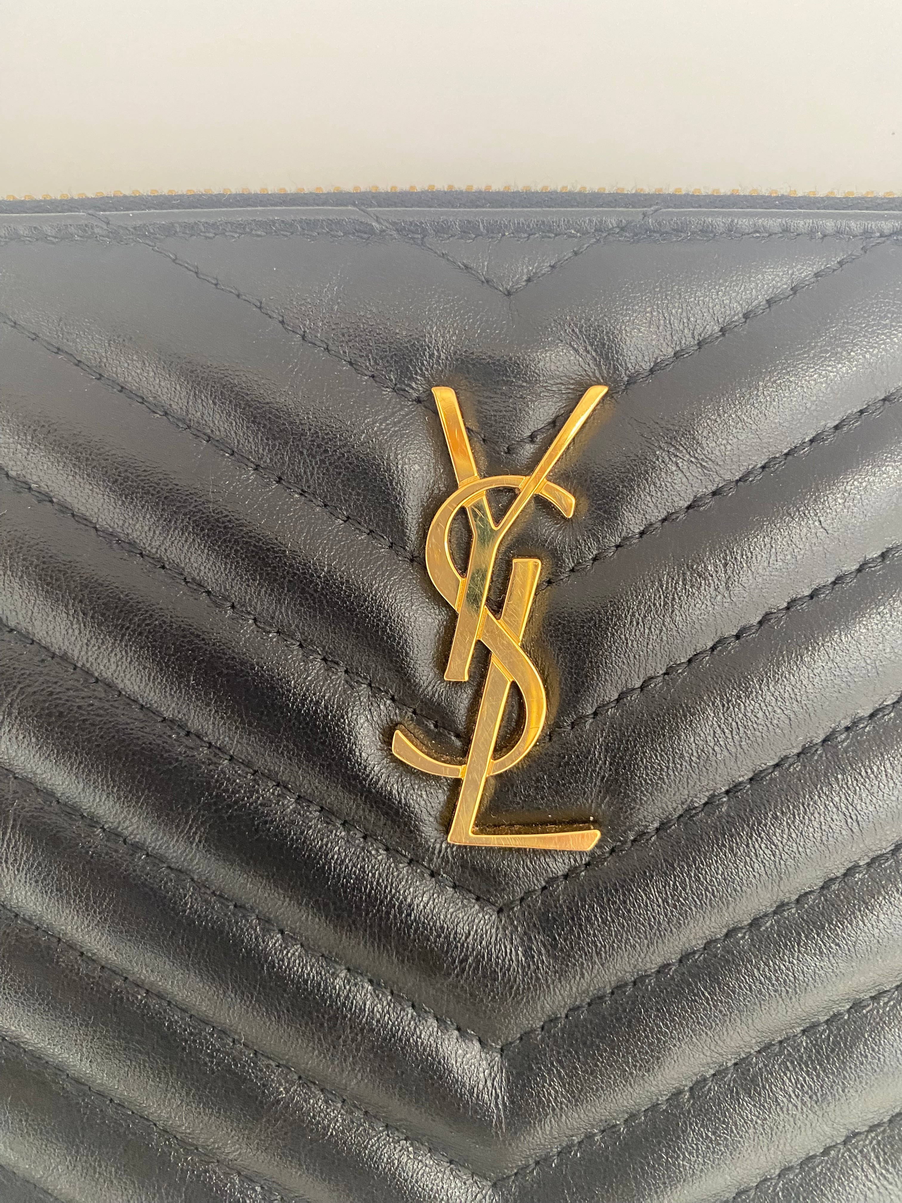 Saint Laurent Black Monogram Clutch Pouch  ( RRP £530 )