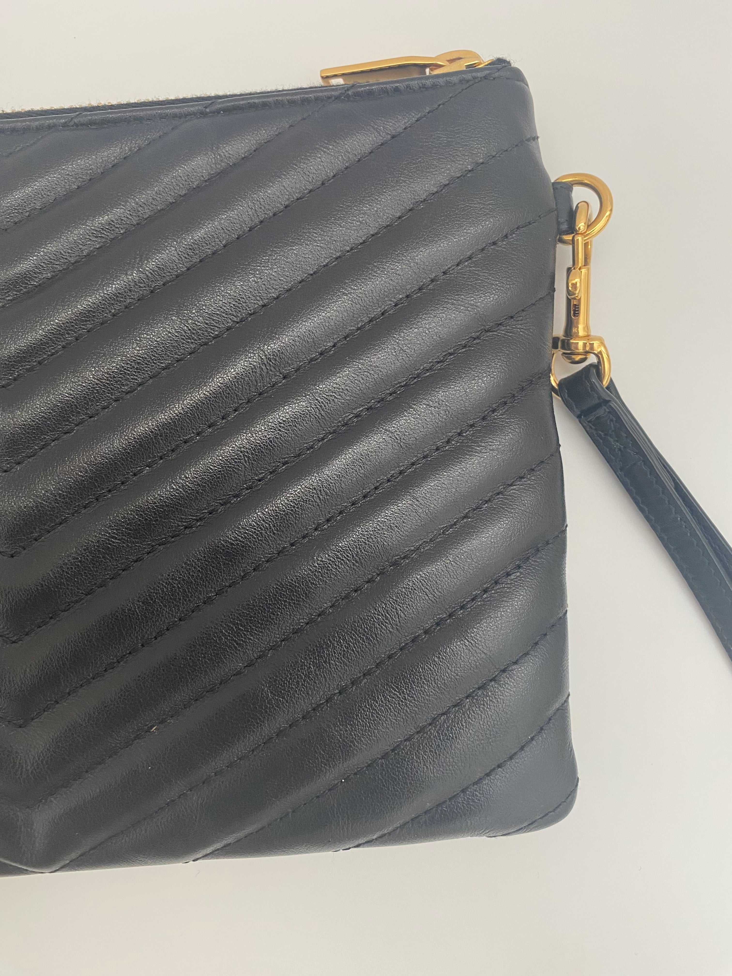 Saint Laurent Black Monogram Clutch Pouch  ( RRP £530 )