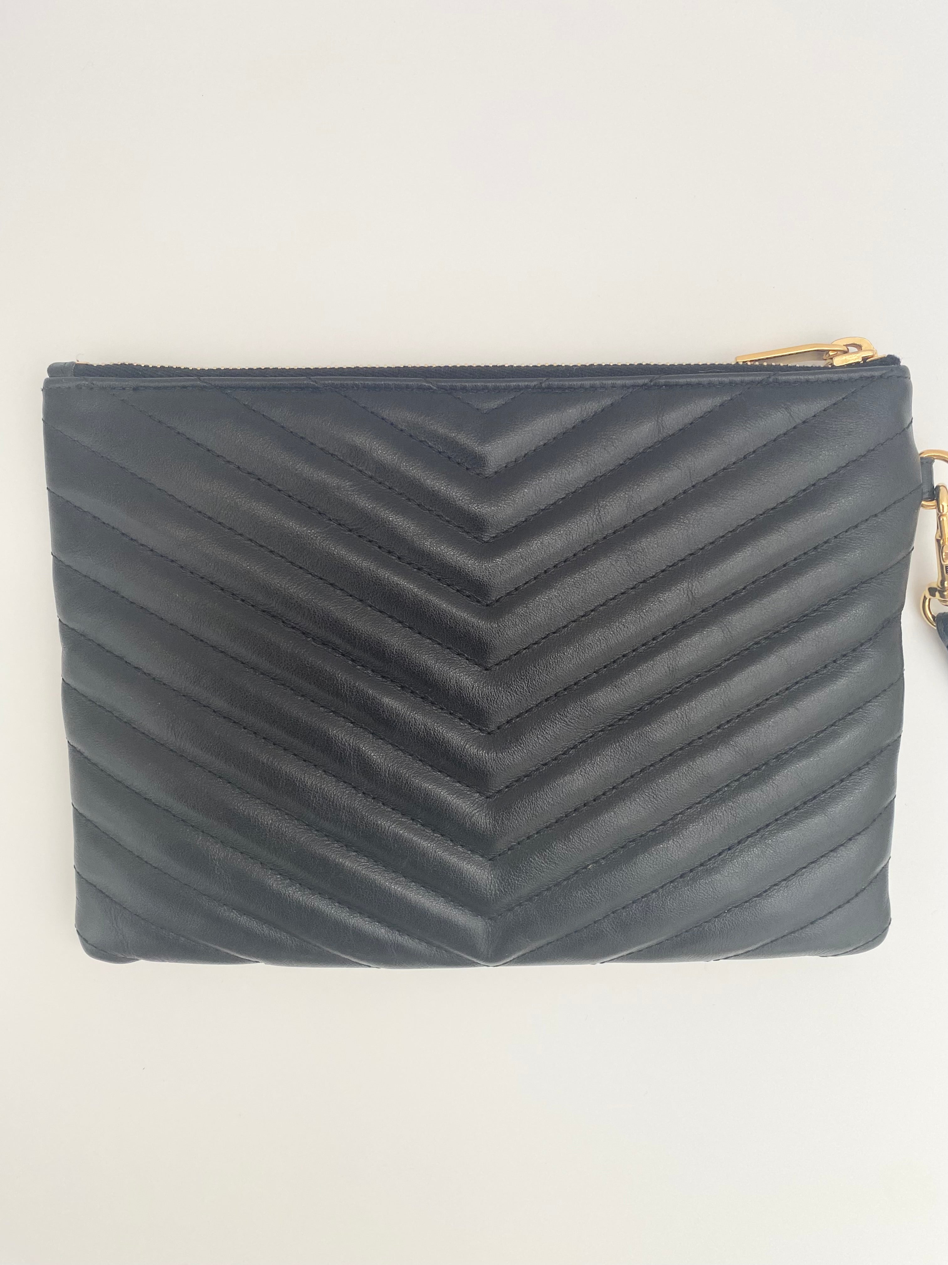 Saint Laurent Black Monogram Clutch Pouch  ( RRP £530 )