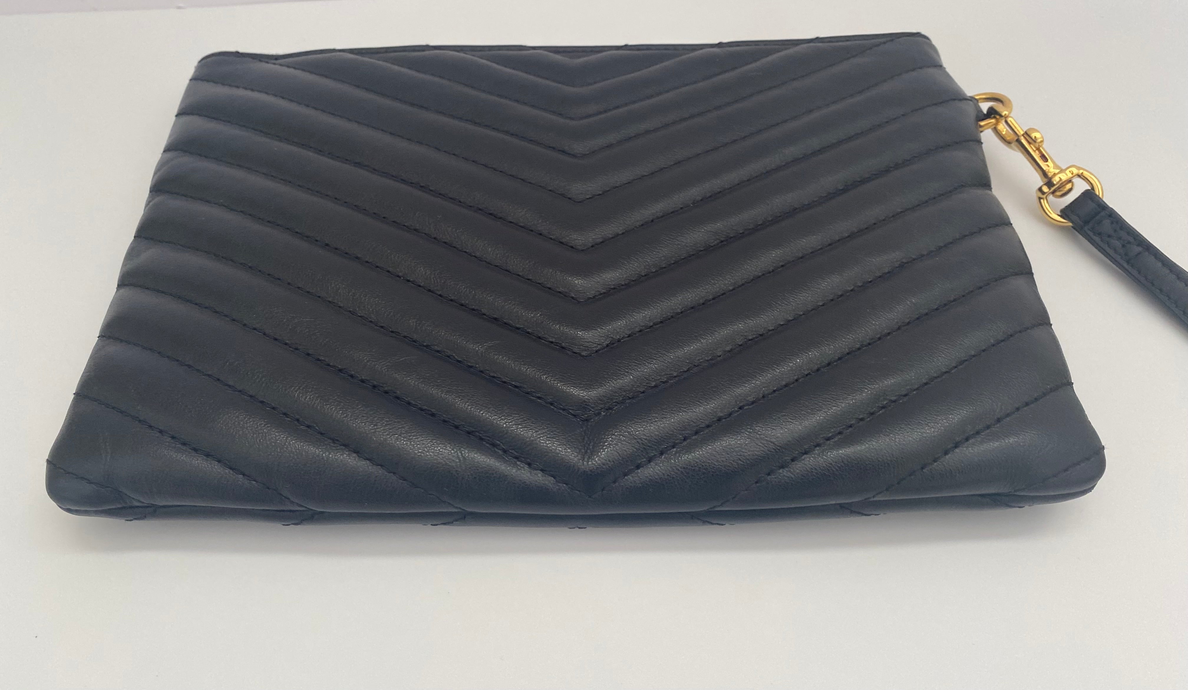 Saint Laurent Black Monogram Clutch Pouch  ( RRP £530 )