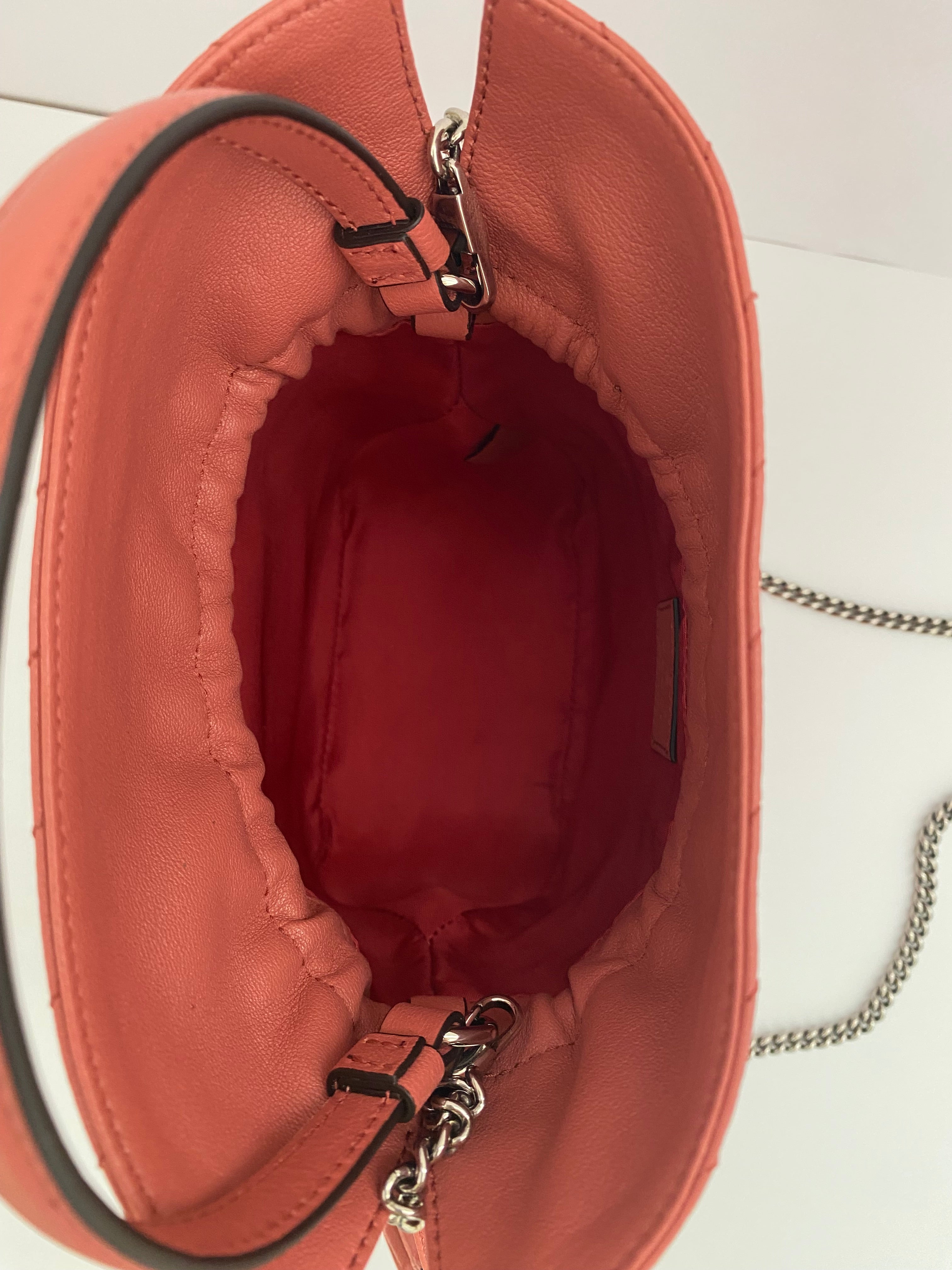 Gucci Coral Pink Mini Blonde Drawstring Tote Bag ( RRP £1060 )