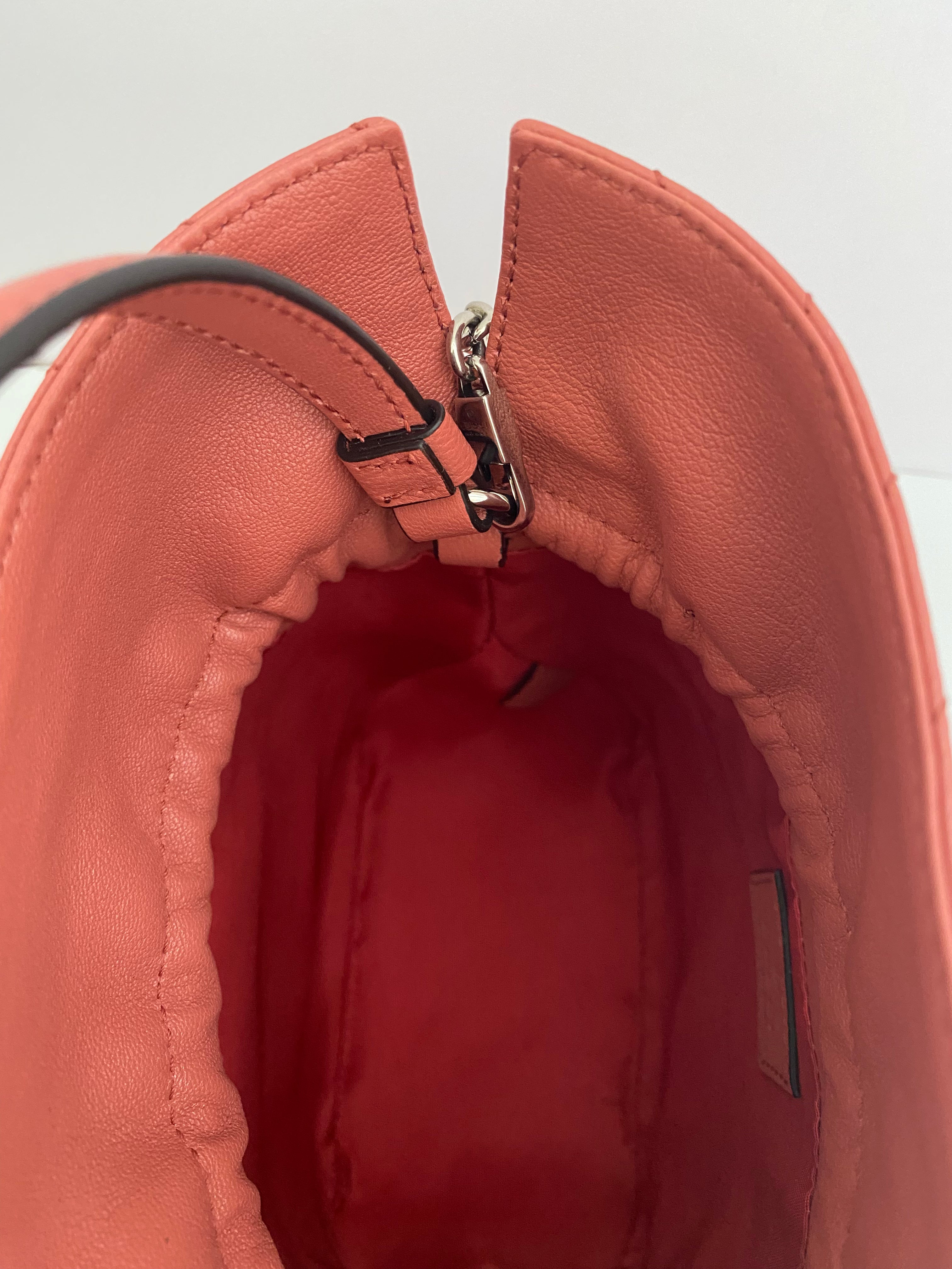 Gucci Coral Pink Mini Blonde Drawstring Tote Bag ( RRP £1060 )