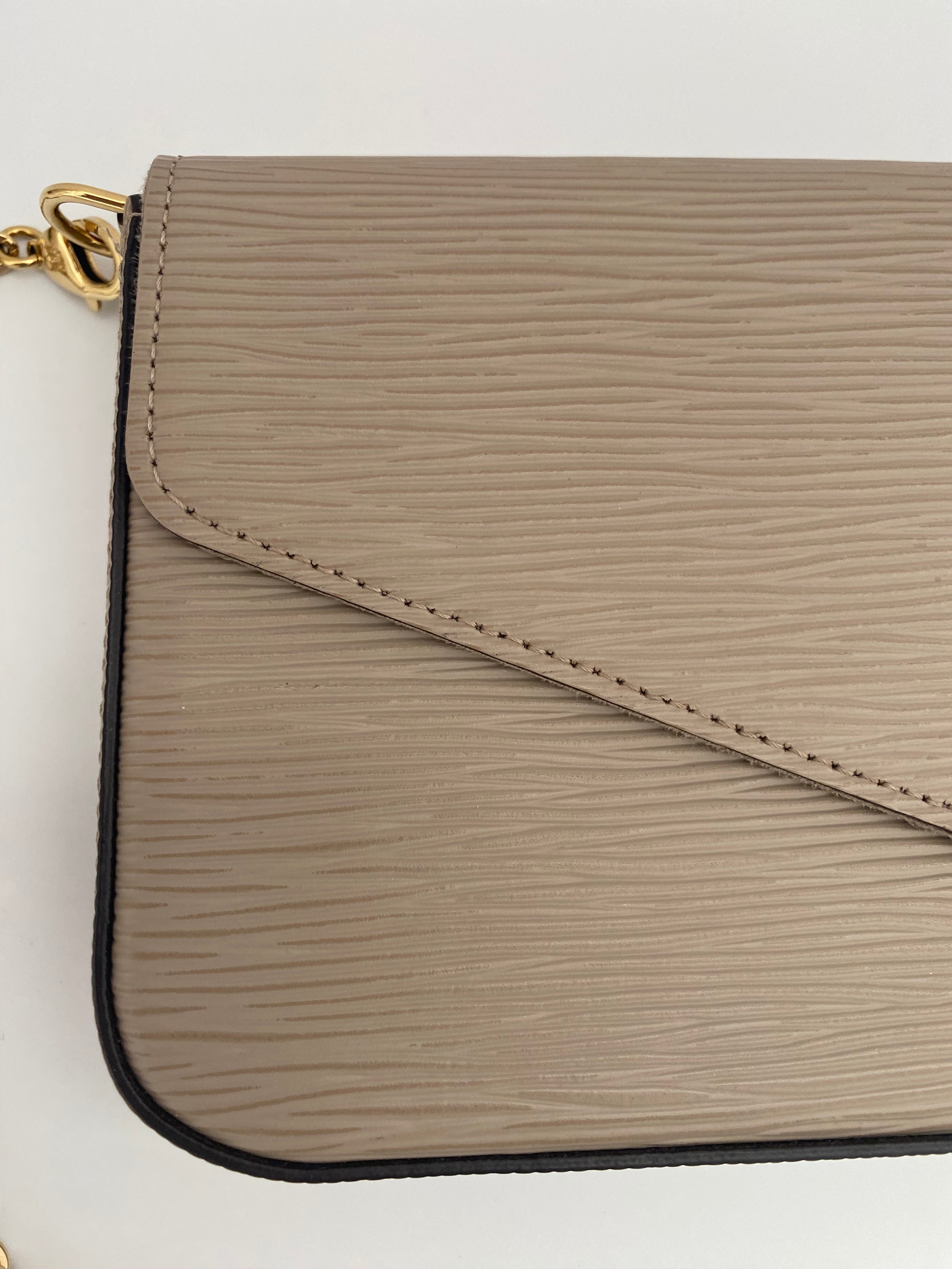 Louis Vuitton Beige Epi Leather Felicie With Gold Hardware.  (RRP £1190)