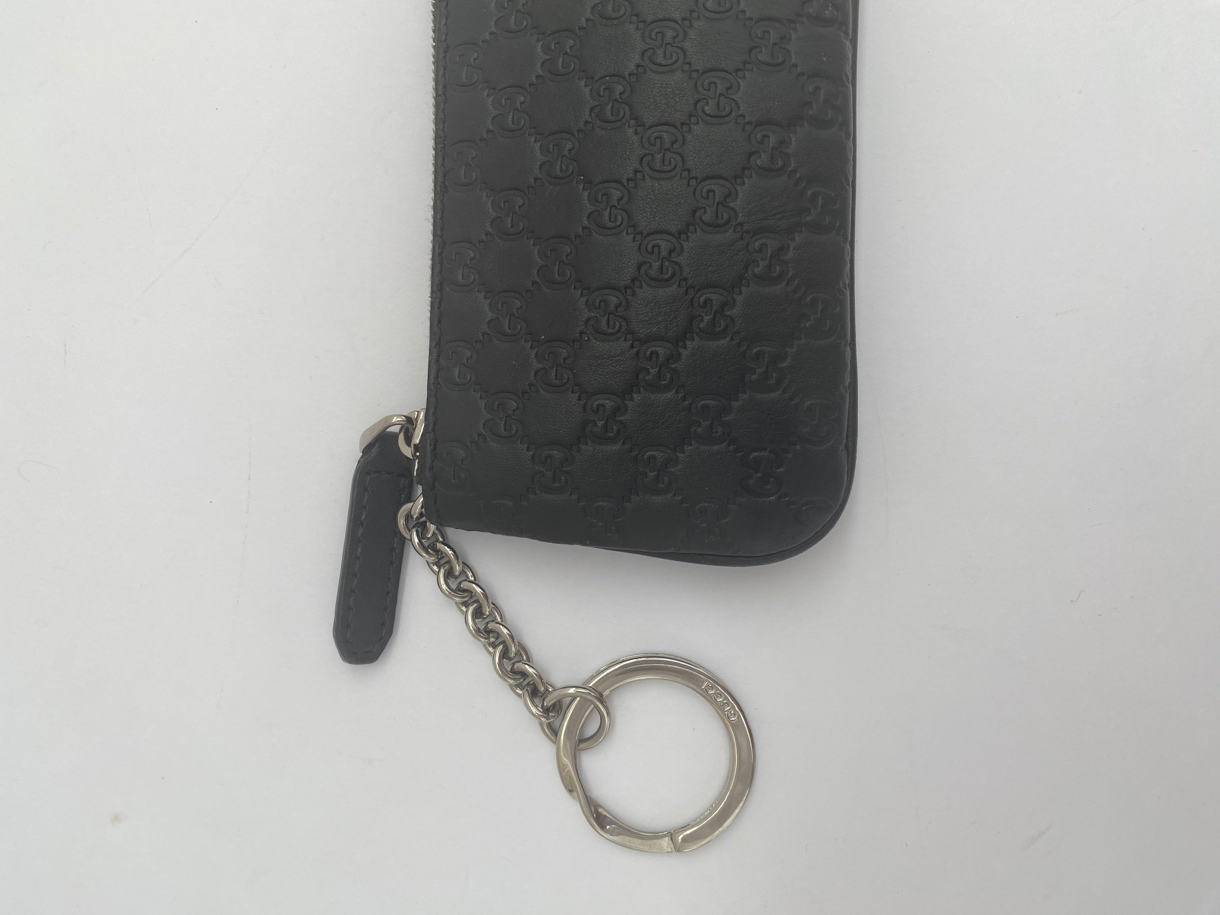 Gucci Micro Black Leather Key Pouch