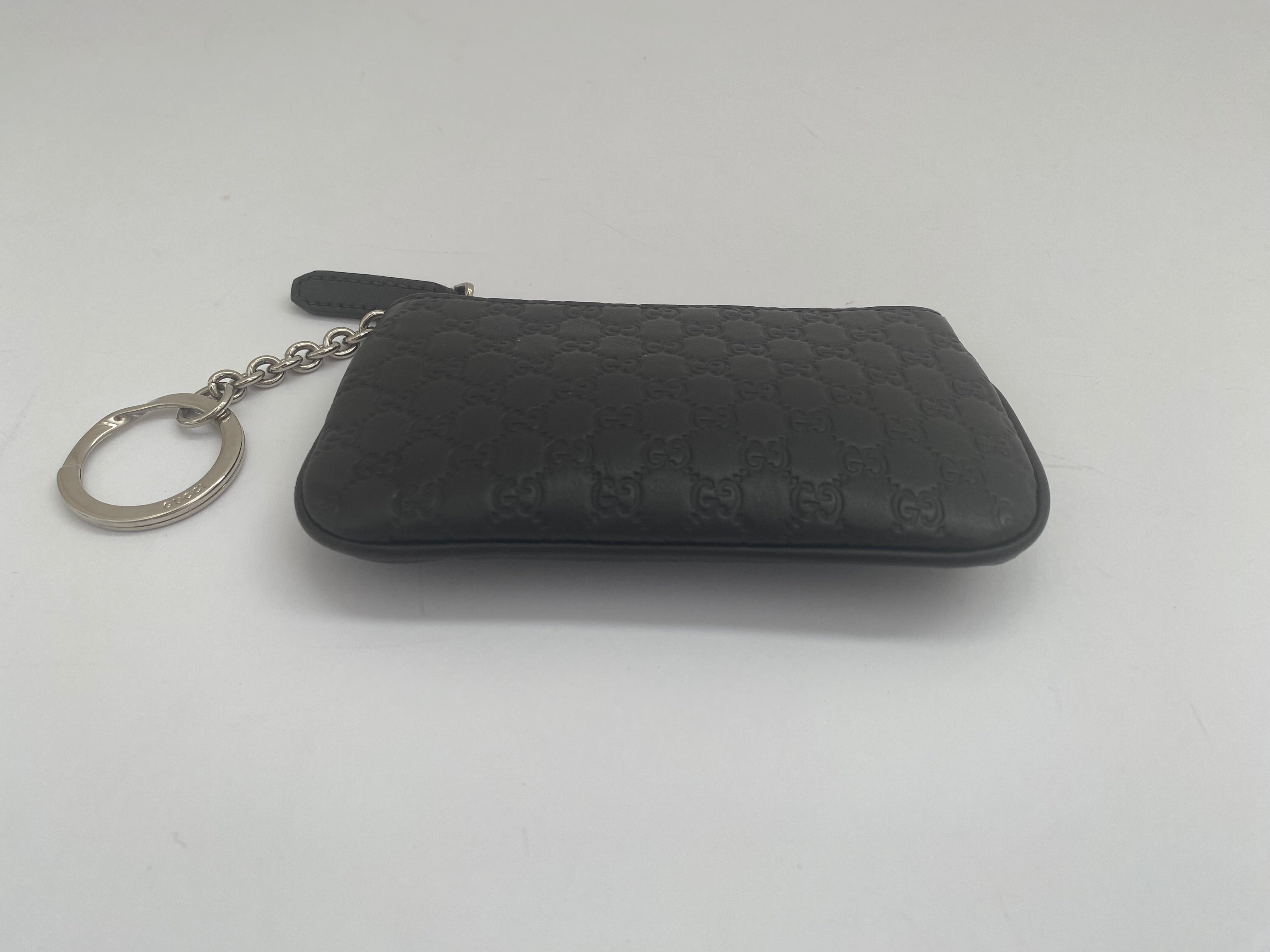 Gucci Micro Black Leather Key Pouch