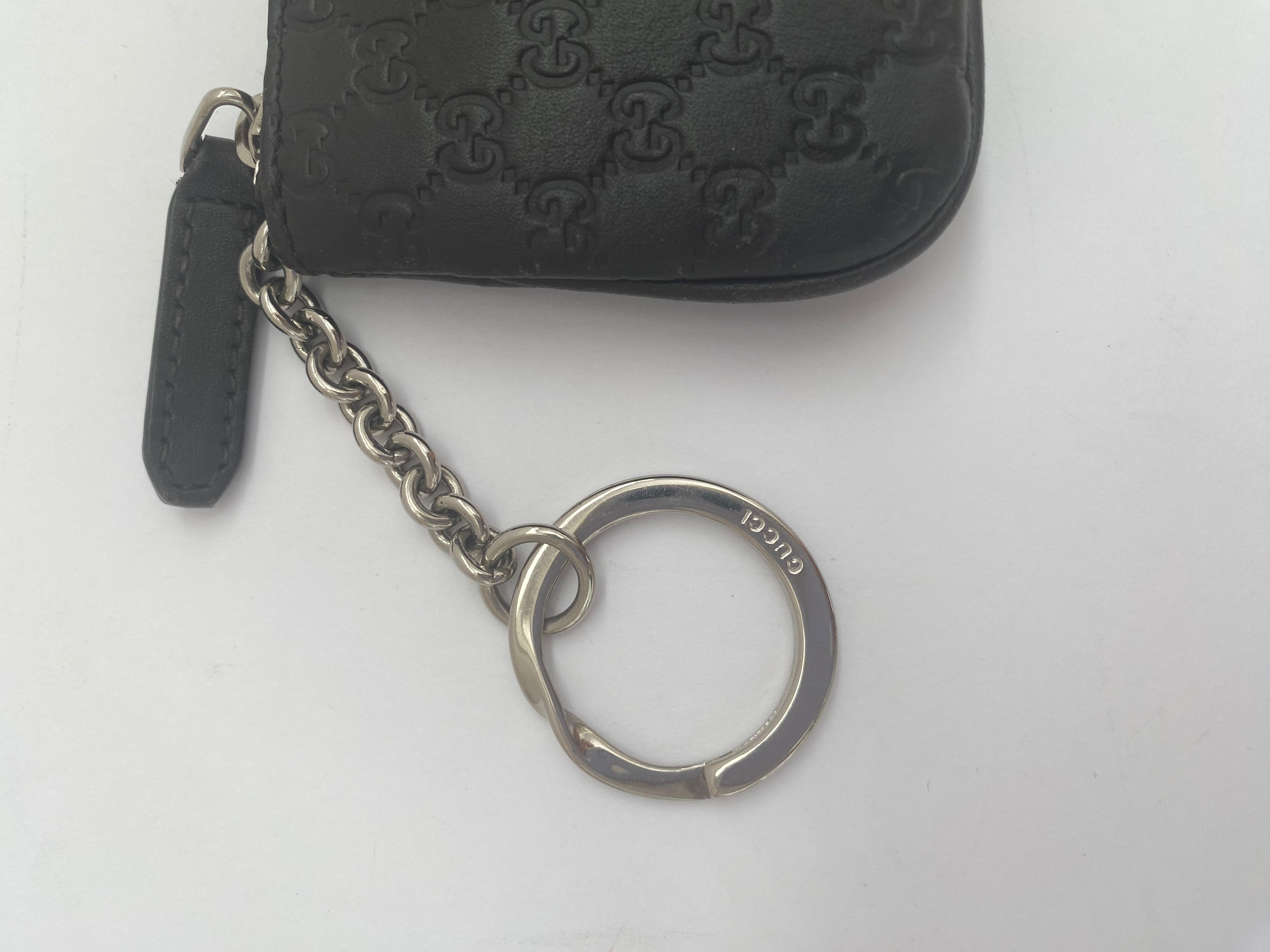 Gucci Micro Black Leather Key Pouch