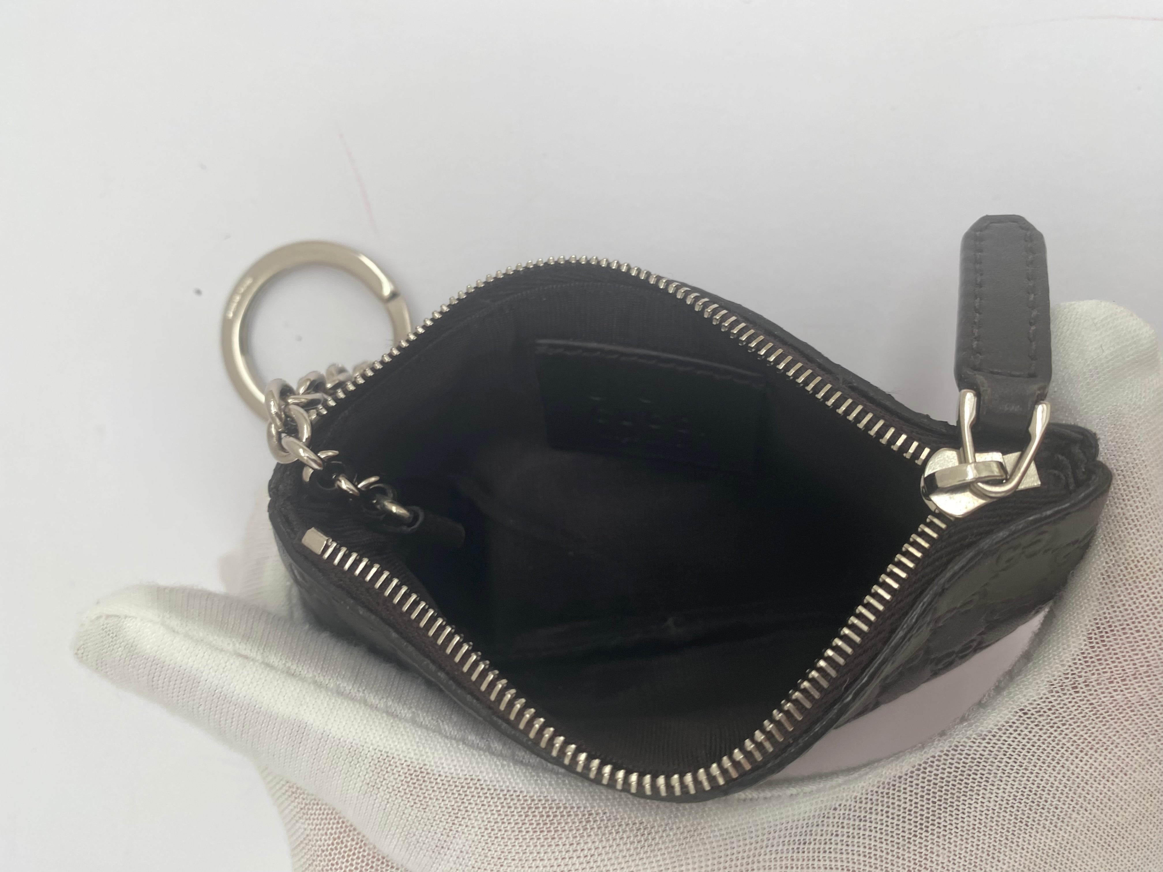 Gucci Micro Black Leather Key Pouch
