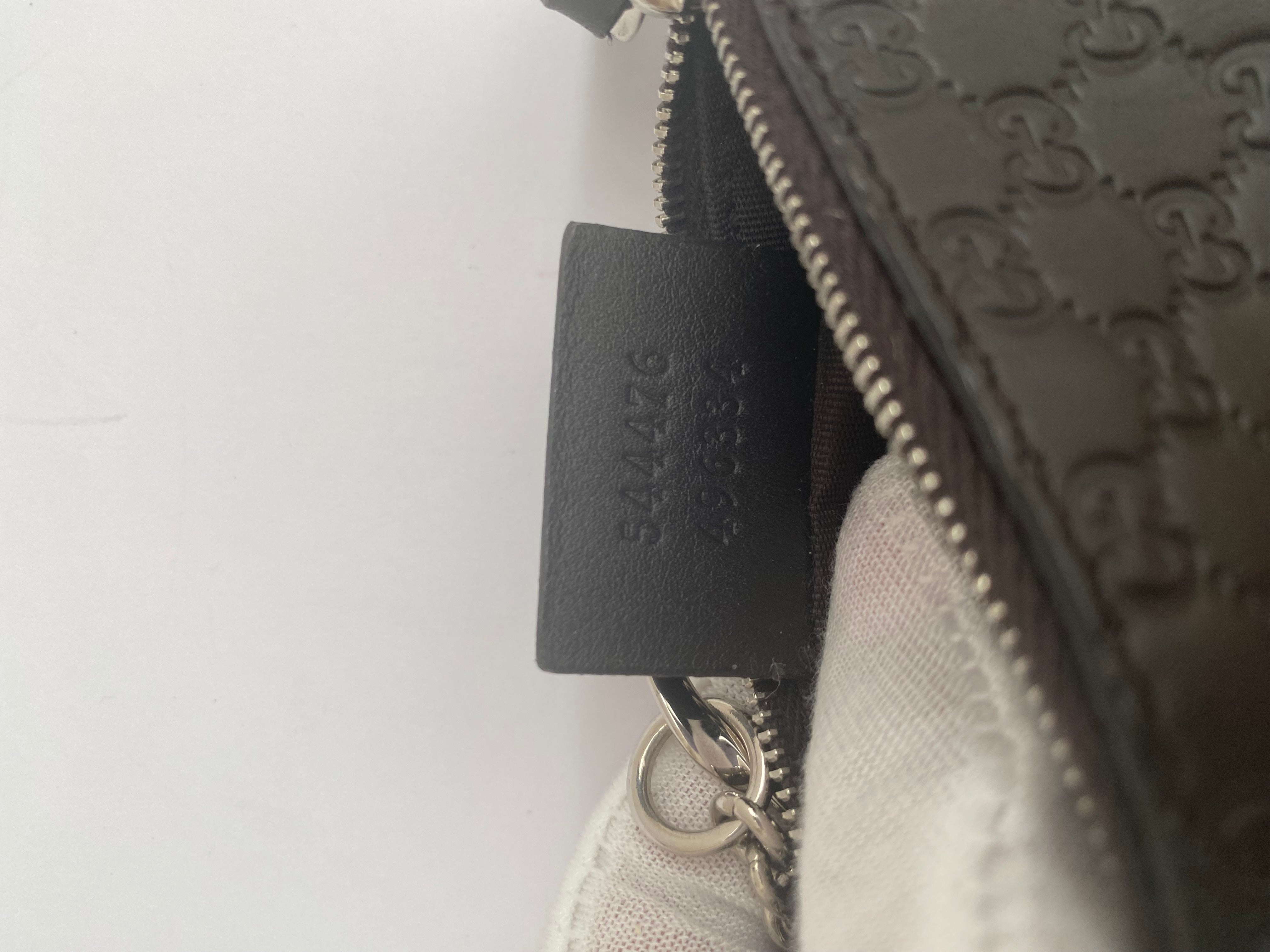 Gucci Micro Black Leather Key Pouch