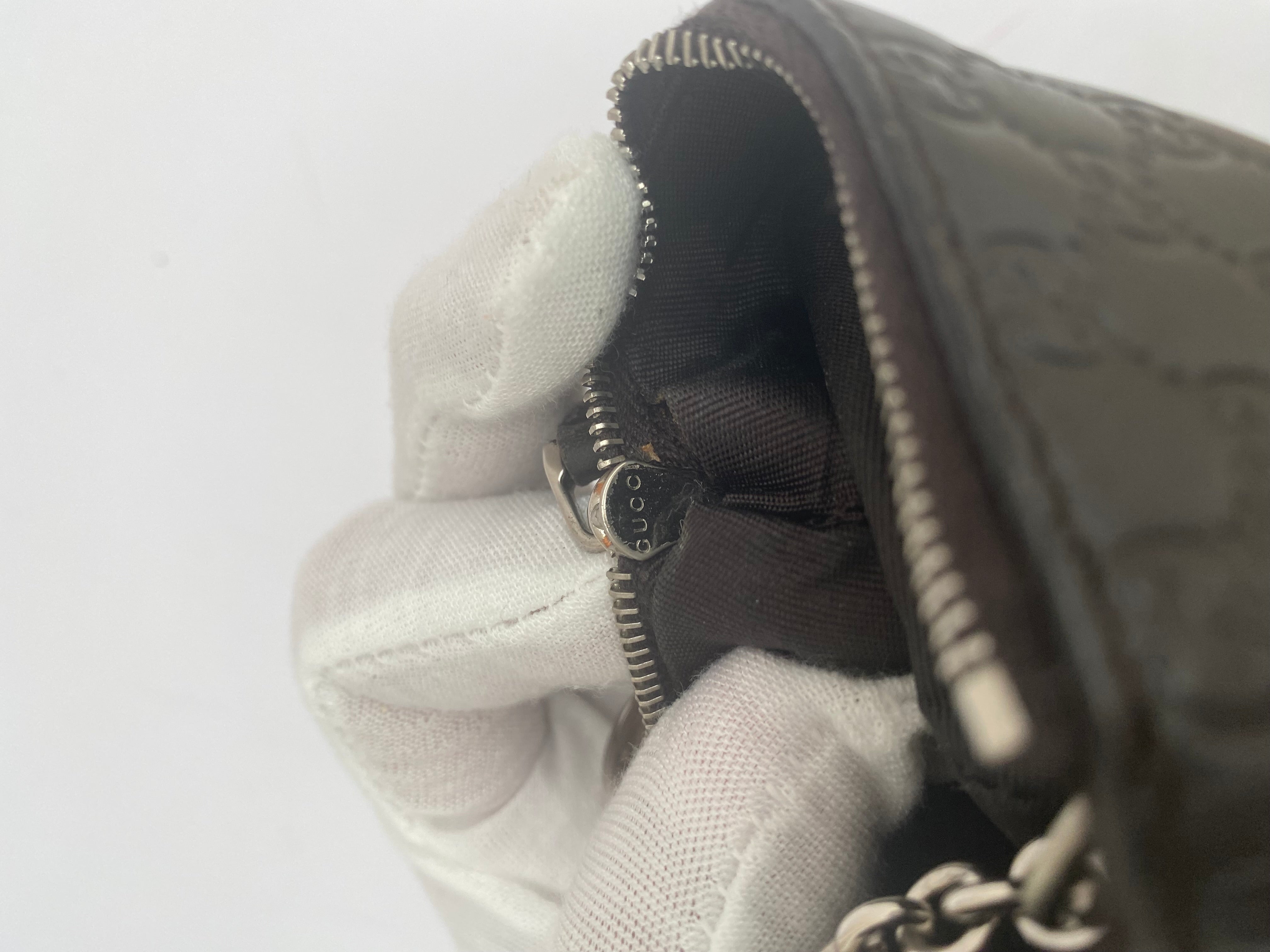 Gucci Micro Black Leather Key Pouch